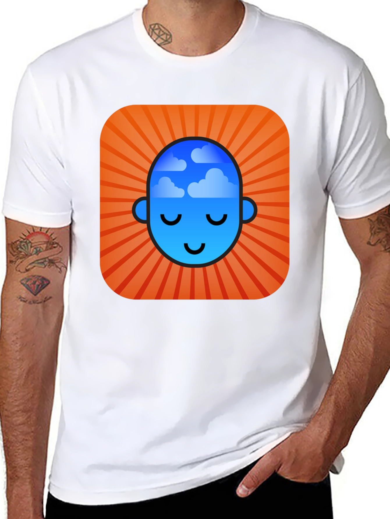 Black Zen Mind T-Shirt - Cloud Head Graphic Tee view 8