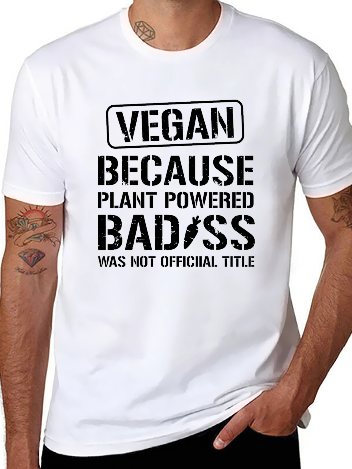 Black Vegan Badass T-Shirt - Plant Powered view 8