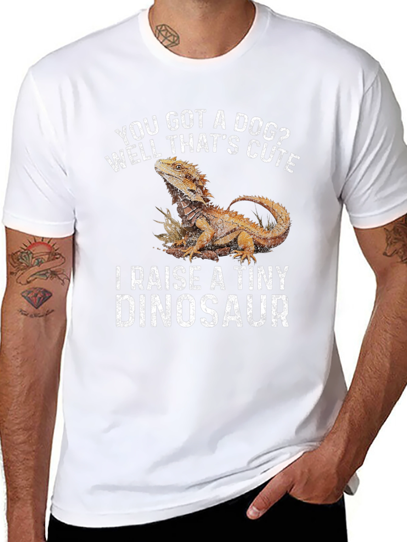 Black Bearded Dragon Owner T-Shirt - Raise a Tiny Dinosaur view 8