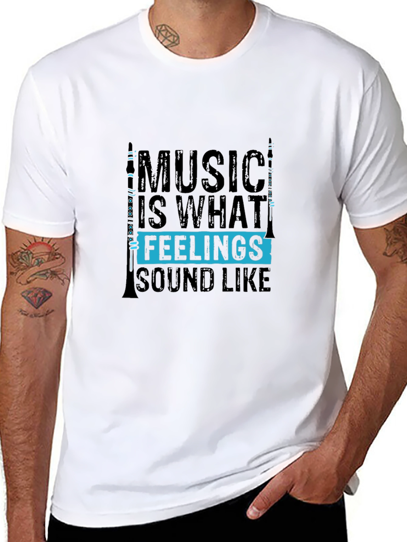 Black Music is Feelings T-Shirt - Black Graphic Tee view 8