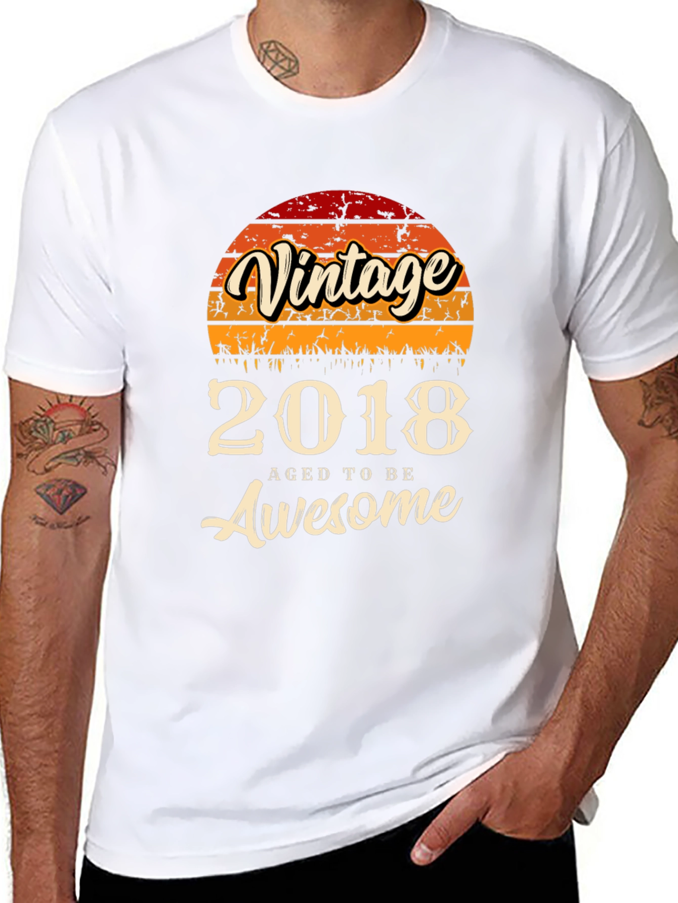 Black Vintage 2018 Aged to Be Awesome T-Shirt view 8