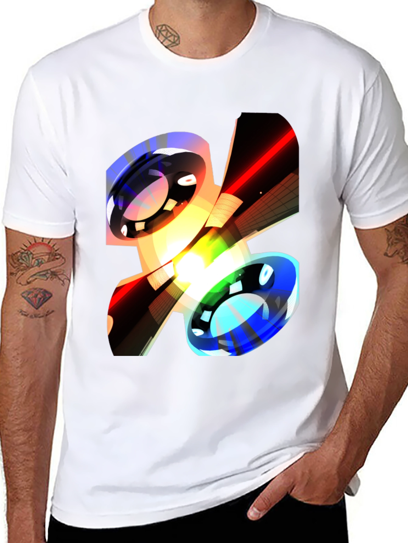 Black Abstract Graphic Print Black Casual T-Shirt view 8