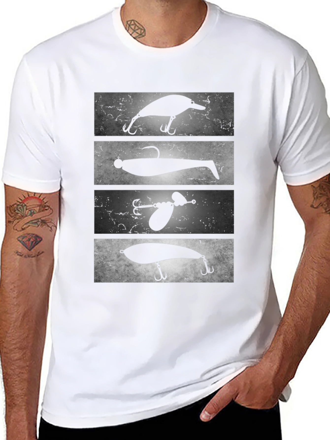Black Fishing Lure Tee - Angler's Choice Graphic T-Shirt view 8