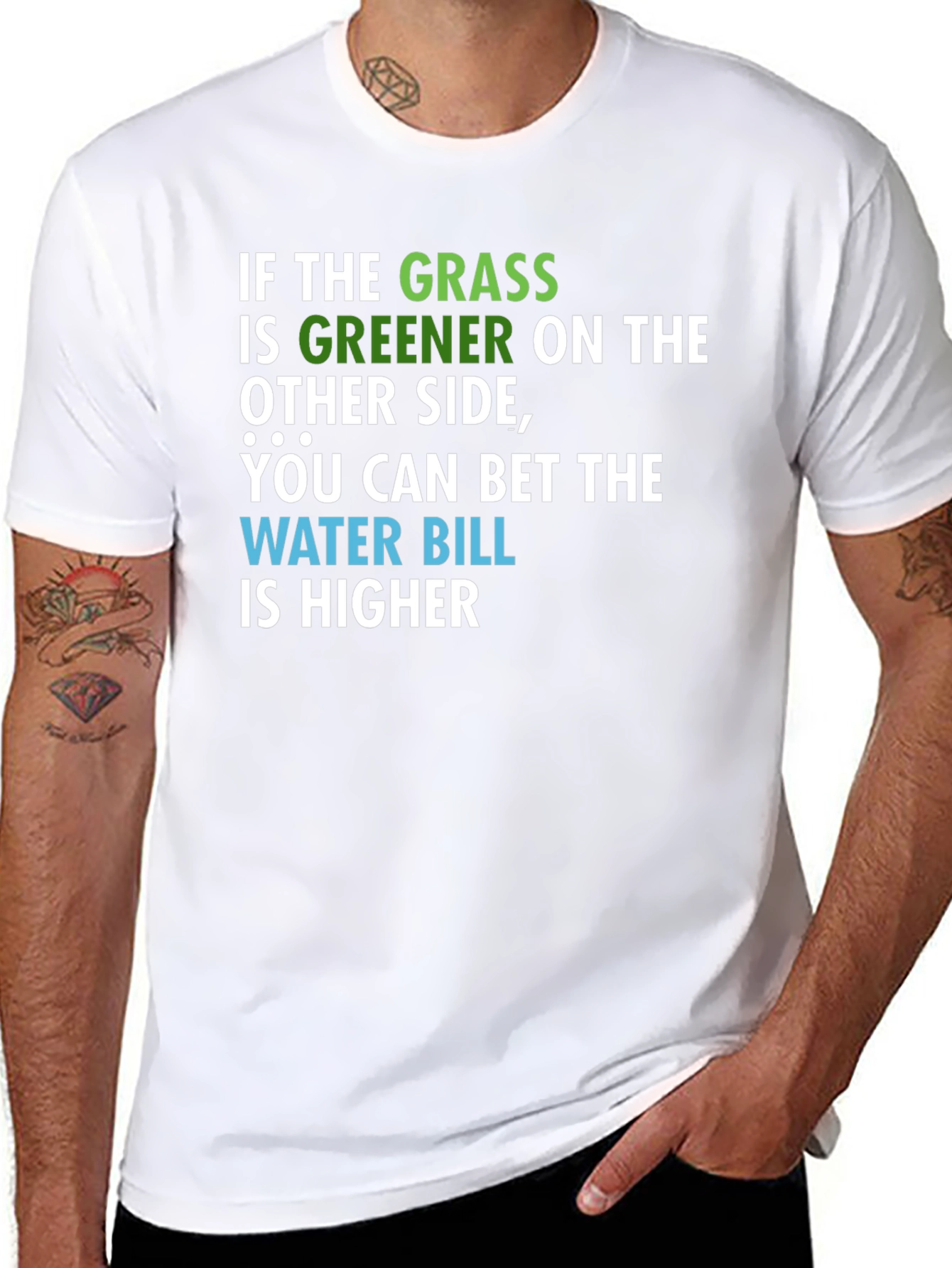 Black Greener Grass Funny Graphic Tee view 8