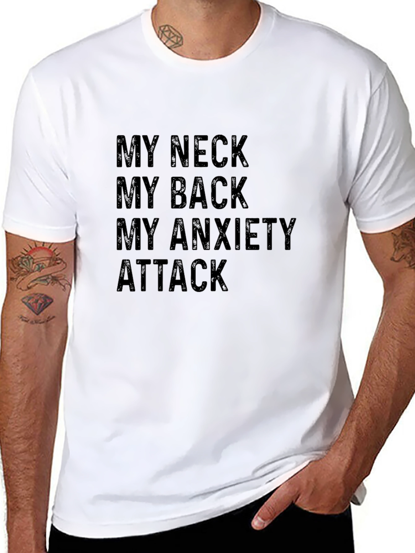 Black My Neck, My Back, My Anxiety Attack T-Shirt view 8