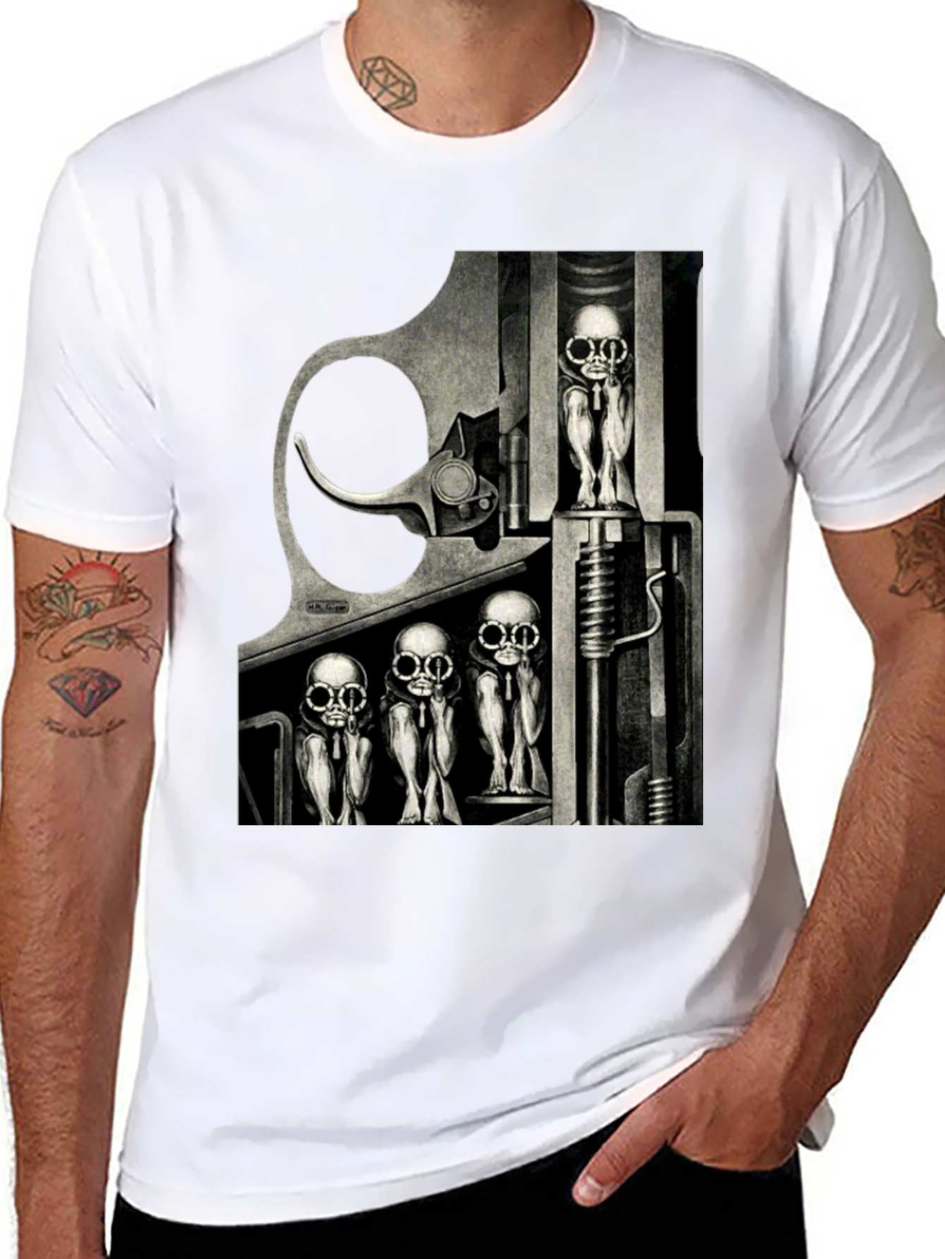 Black Surreal Art Graphic T-Shirt - Edgy Design view 8