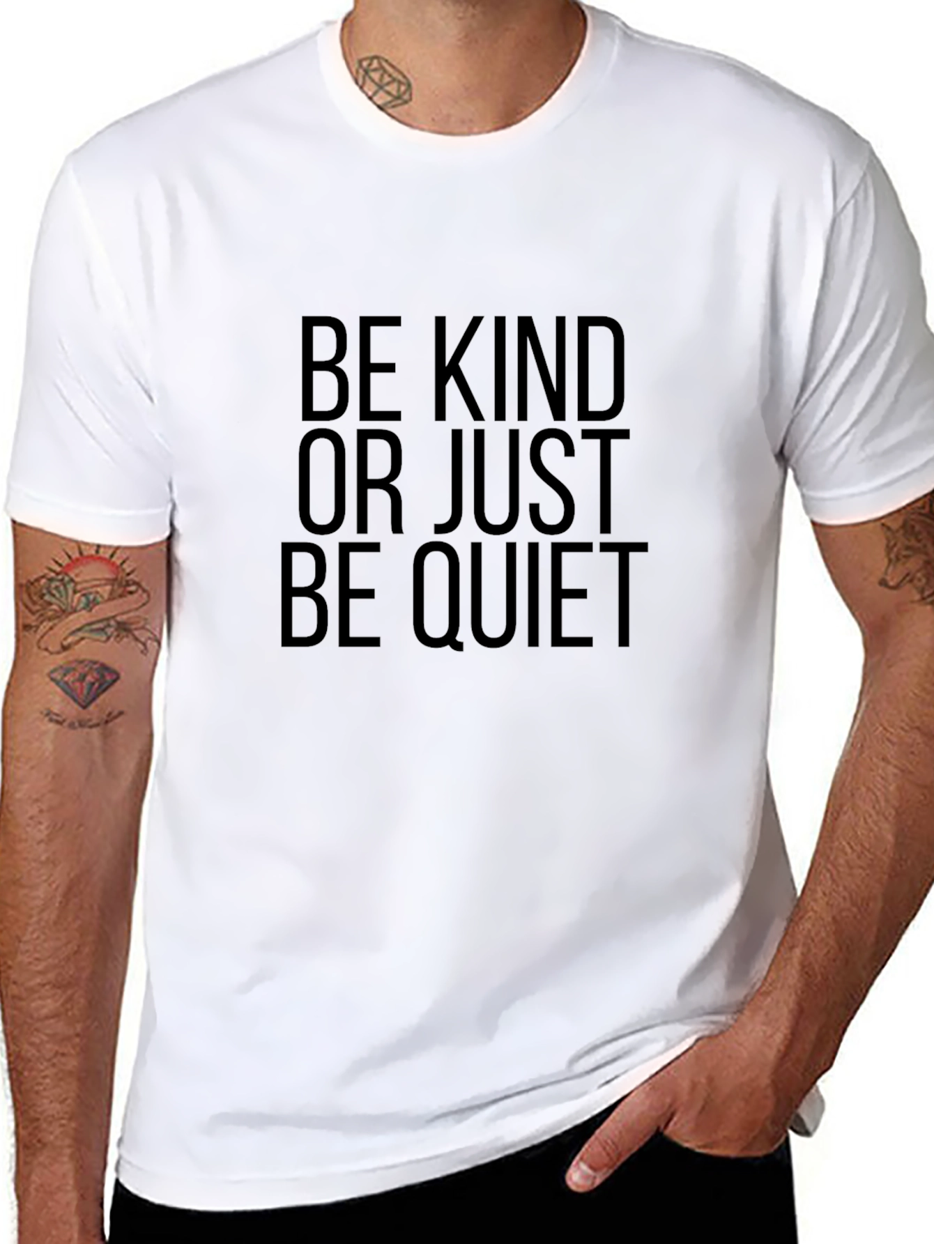 Black Be Kind T-Shirt - Soft Cotton, Statement Tee view 8