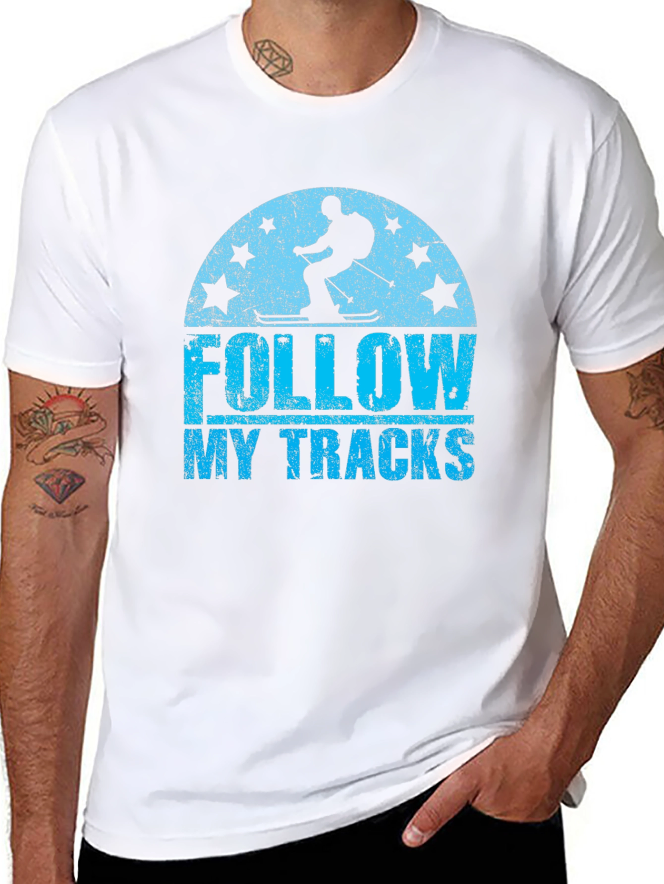 Black Follow My Tracks Skiing T-Shirt view 8