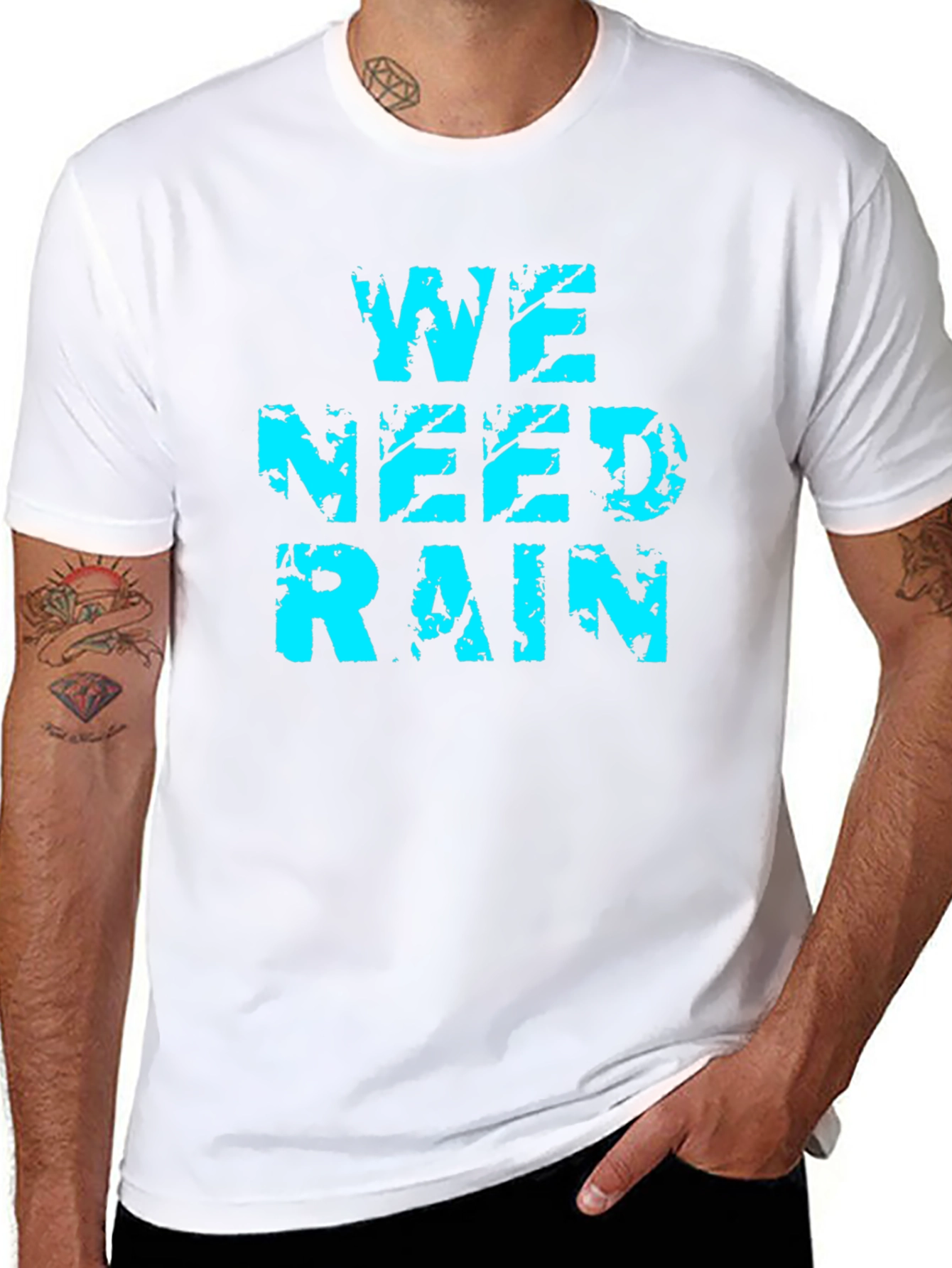 Black We Need Rain Graphic Tee - Soft Cotton Blend view 8