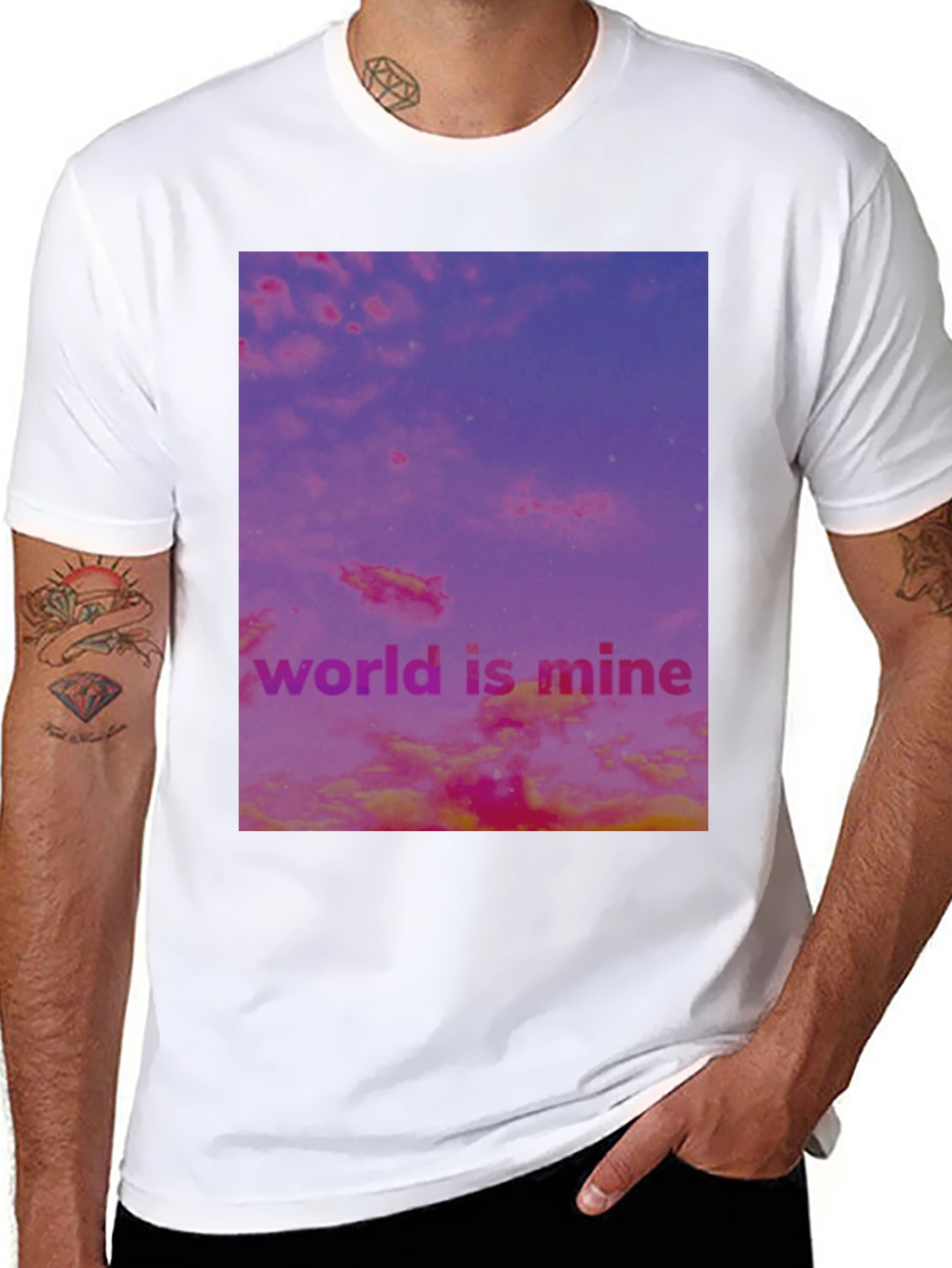 Black World is Mine Graphic Tee - Black Cotton Blend view 8
