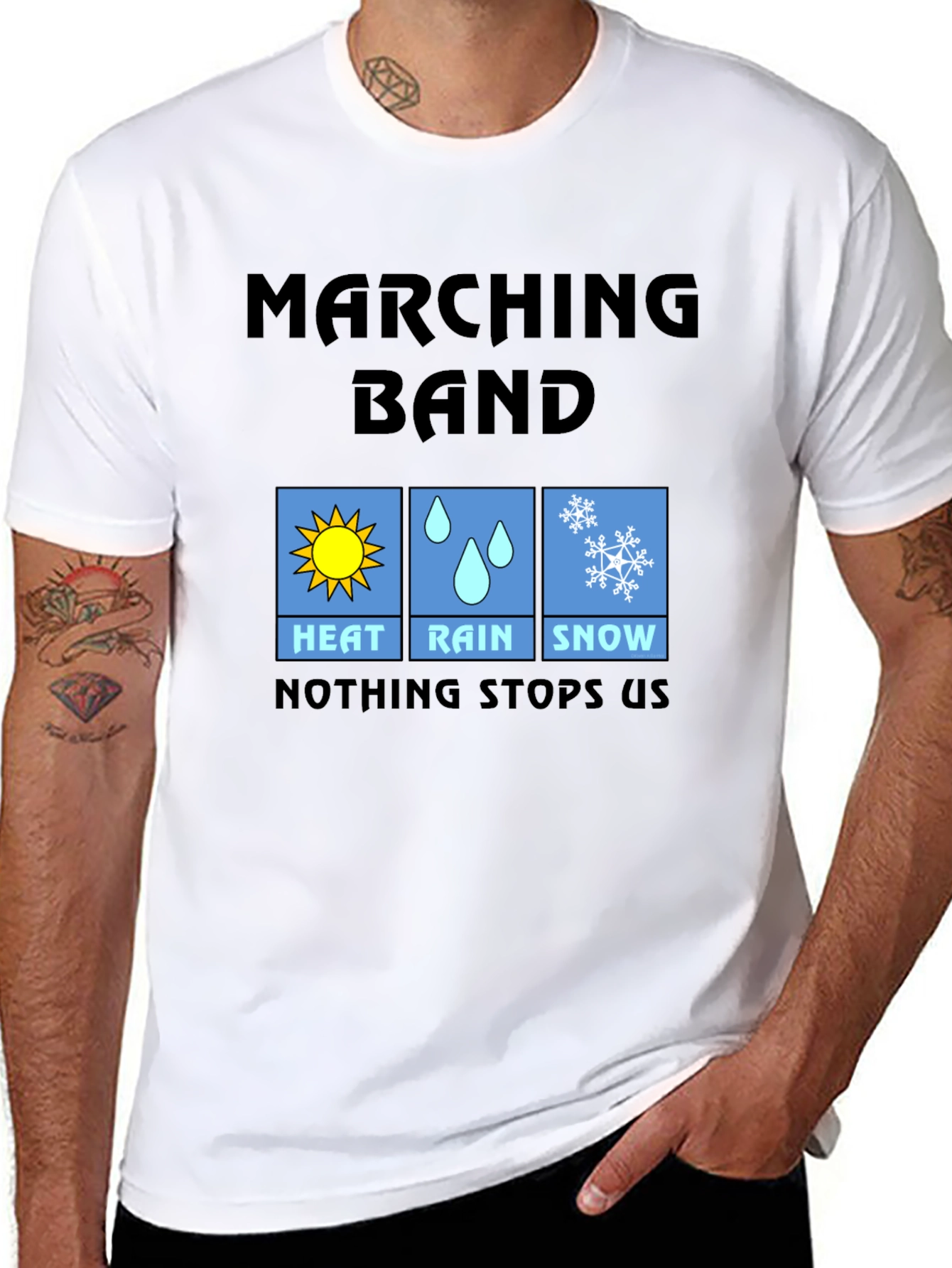 Black Marching Band Weather T-Shirt view 8