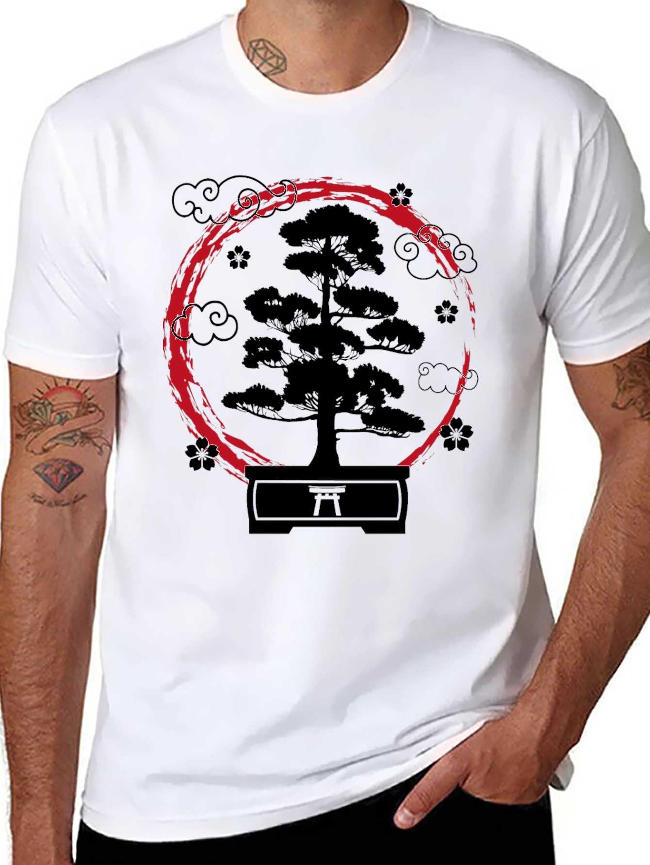 Black Zen Bonsai Tree Graphic Tee - Japanese Art Shirt view 8