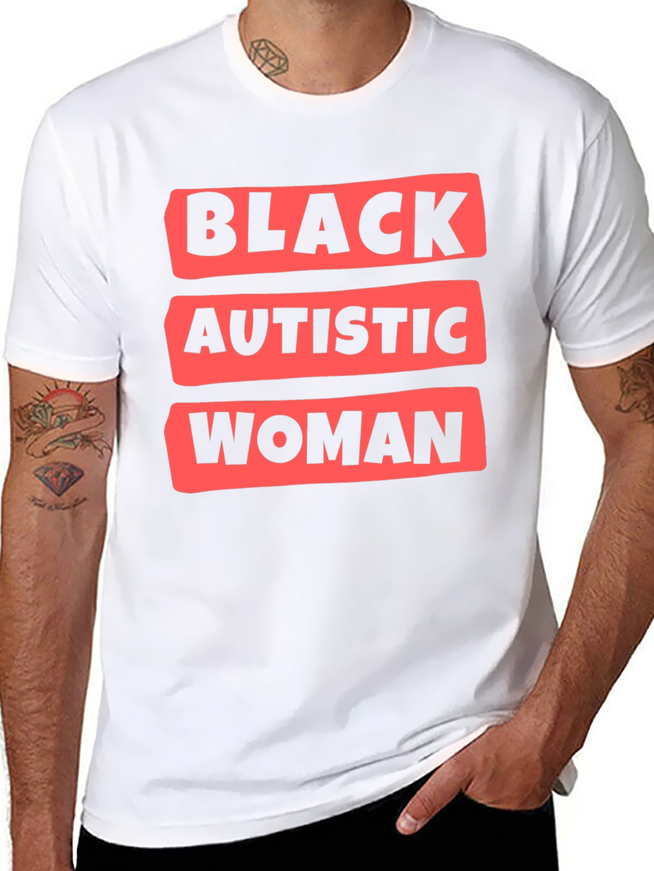 Black Black Autistic Woman T-Shirt view 8