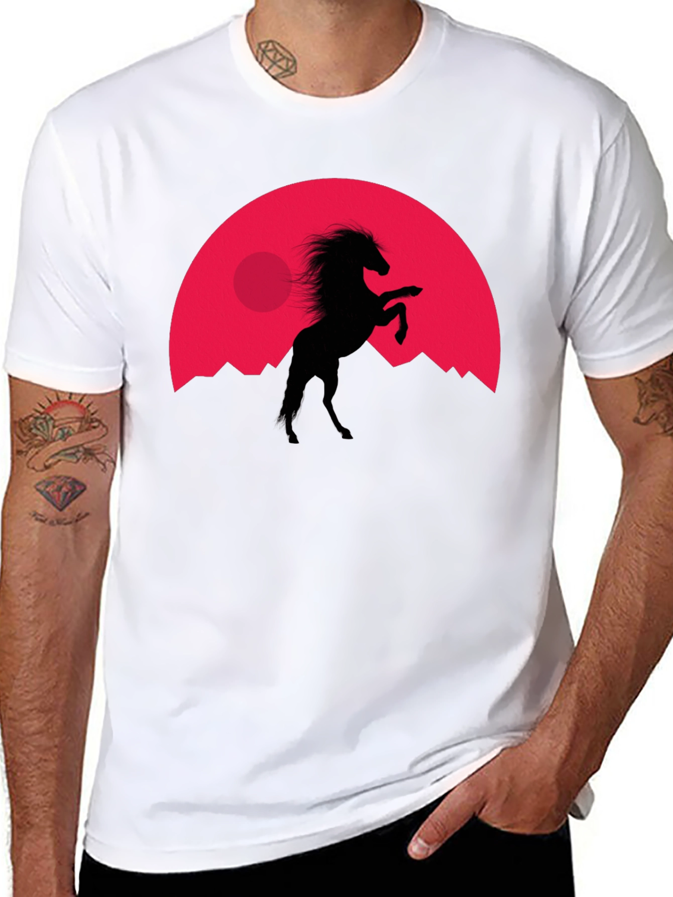 Black Horse Silhouette Tee - Black T-Shirt view 8