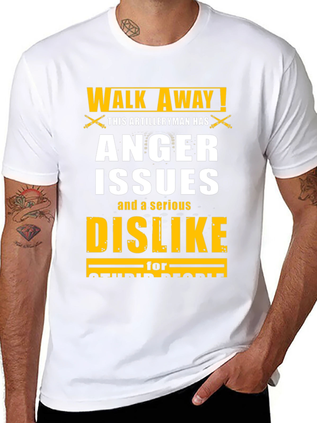 Black Walk Away Artilleryman Anger Issues T-Shirt view 8