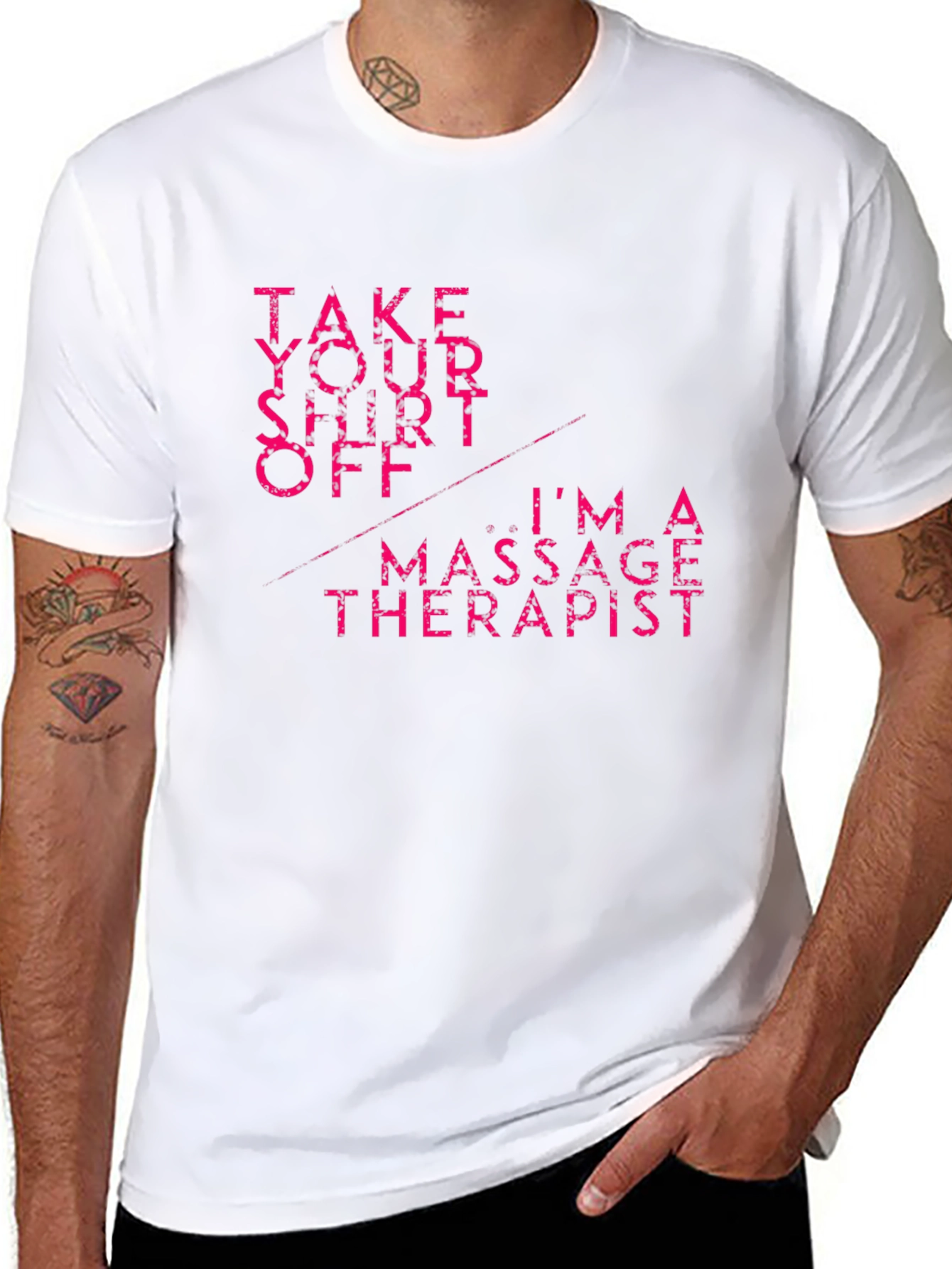 Black Massage Therapist T-Shirt: Take Your Shirt Off view 8