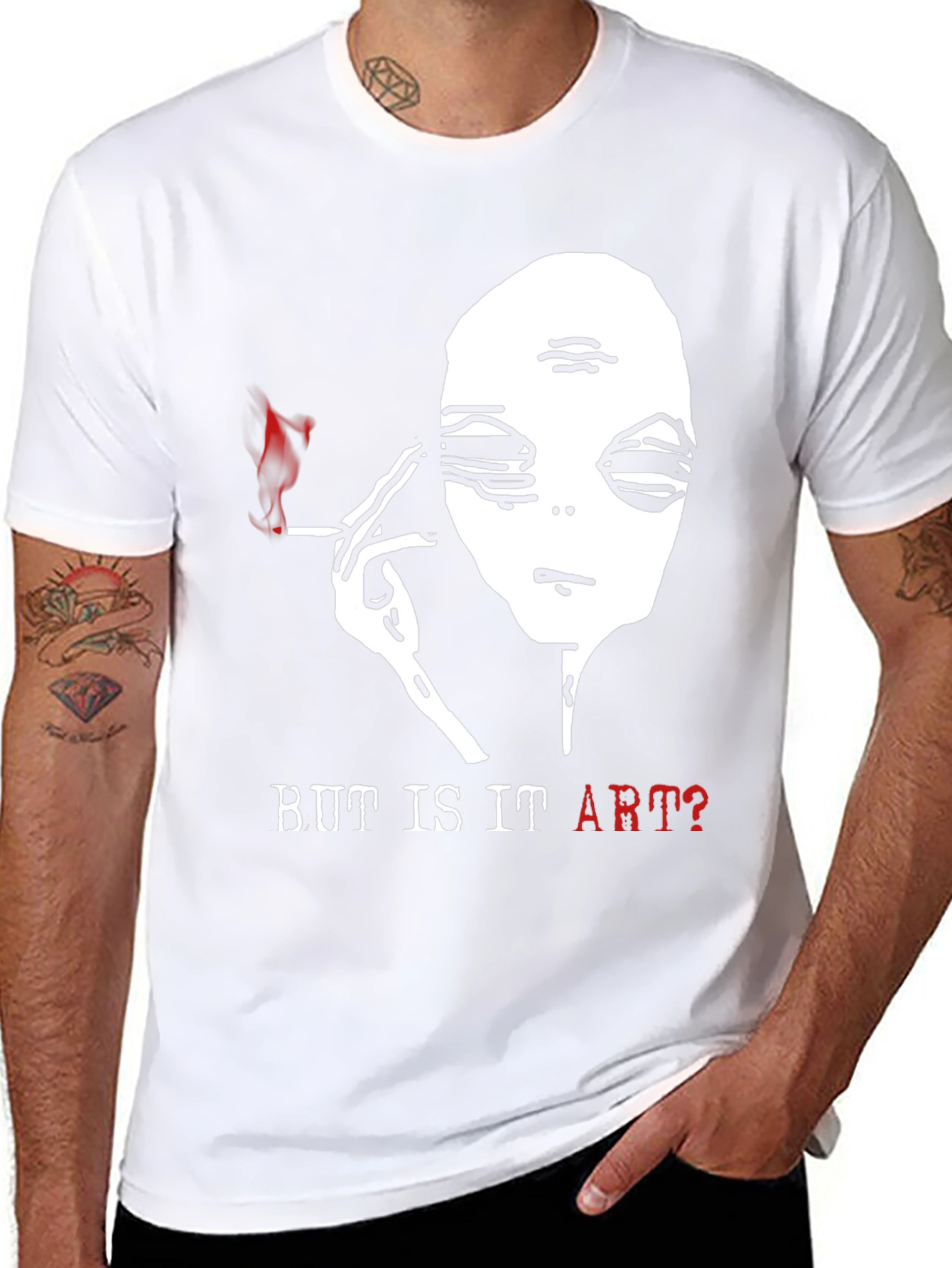 Black Alien Smoking T-Shirt - But Is It Art? view 8
