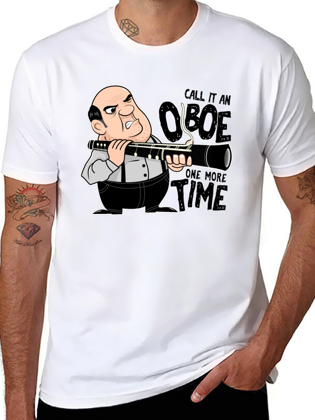 Black Funny Clarinet T-Shirt - Call it an Oboe! view 8