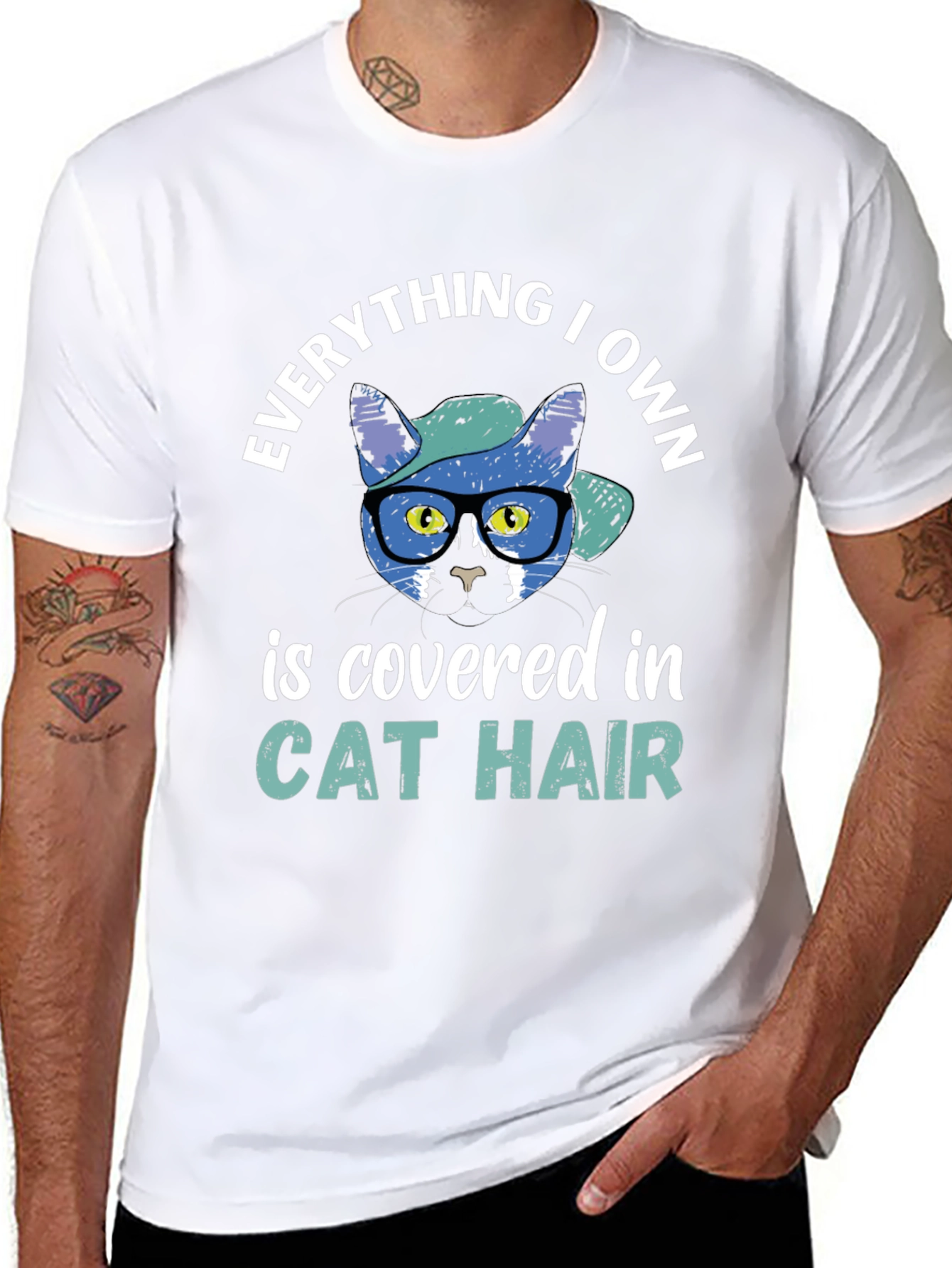 Black Cat Hair Graphic Tee - Everything I Own view 8