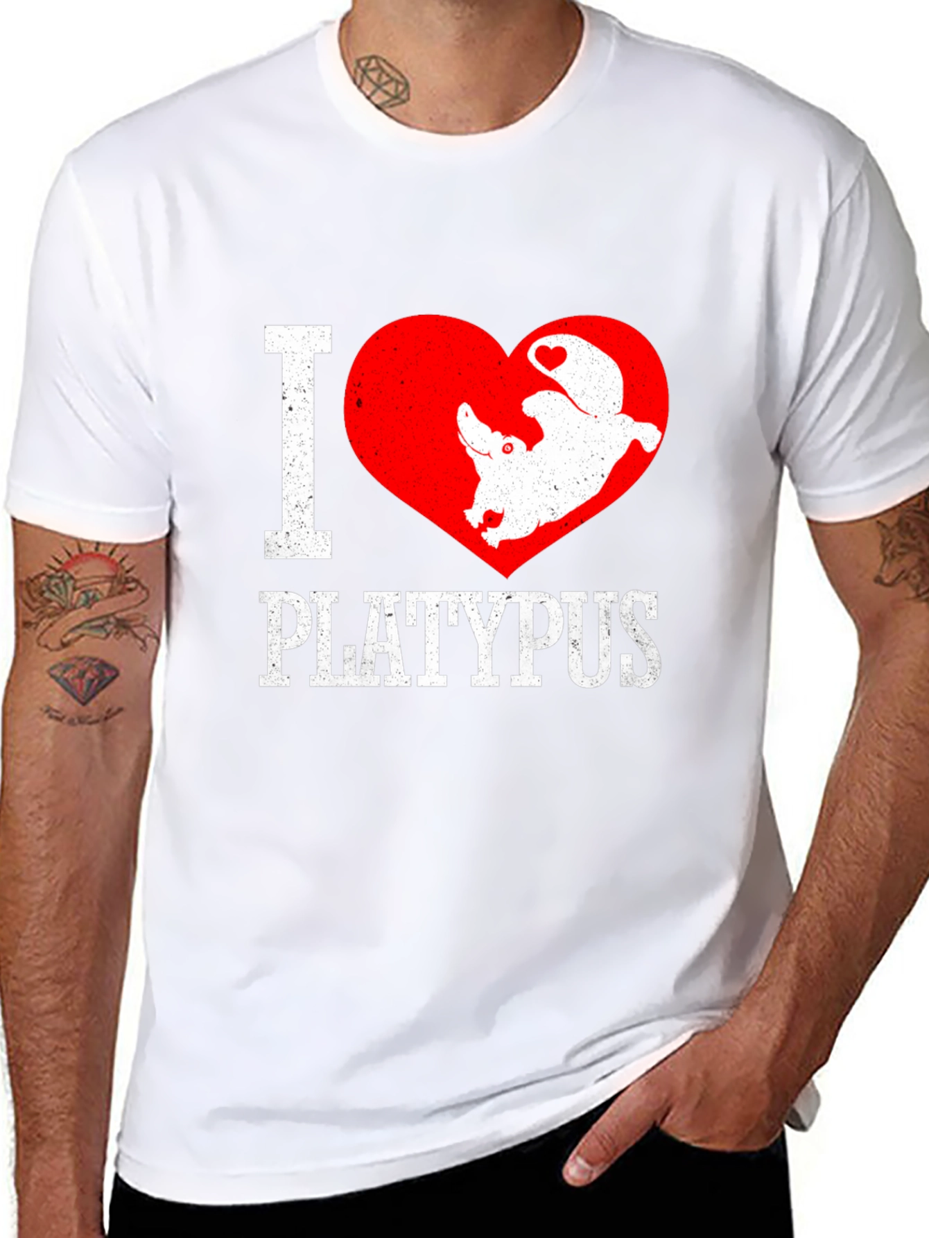 Black I Heart Platypus Black Graphic Tee view 8