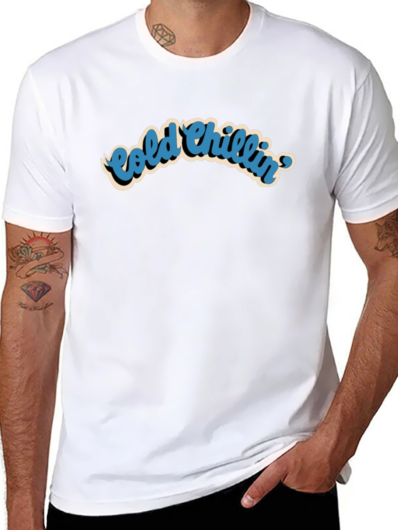 Black Cold Chillin' Graphic T-Shirt view 8