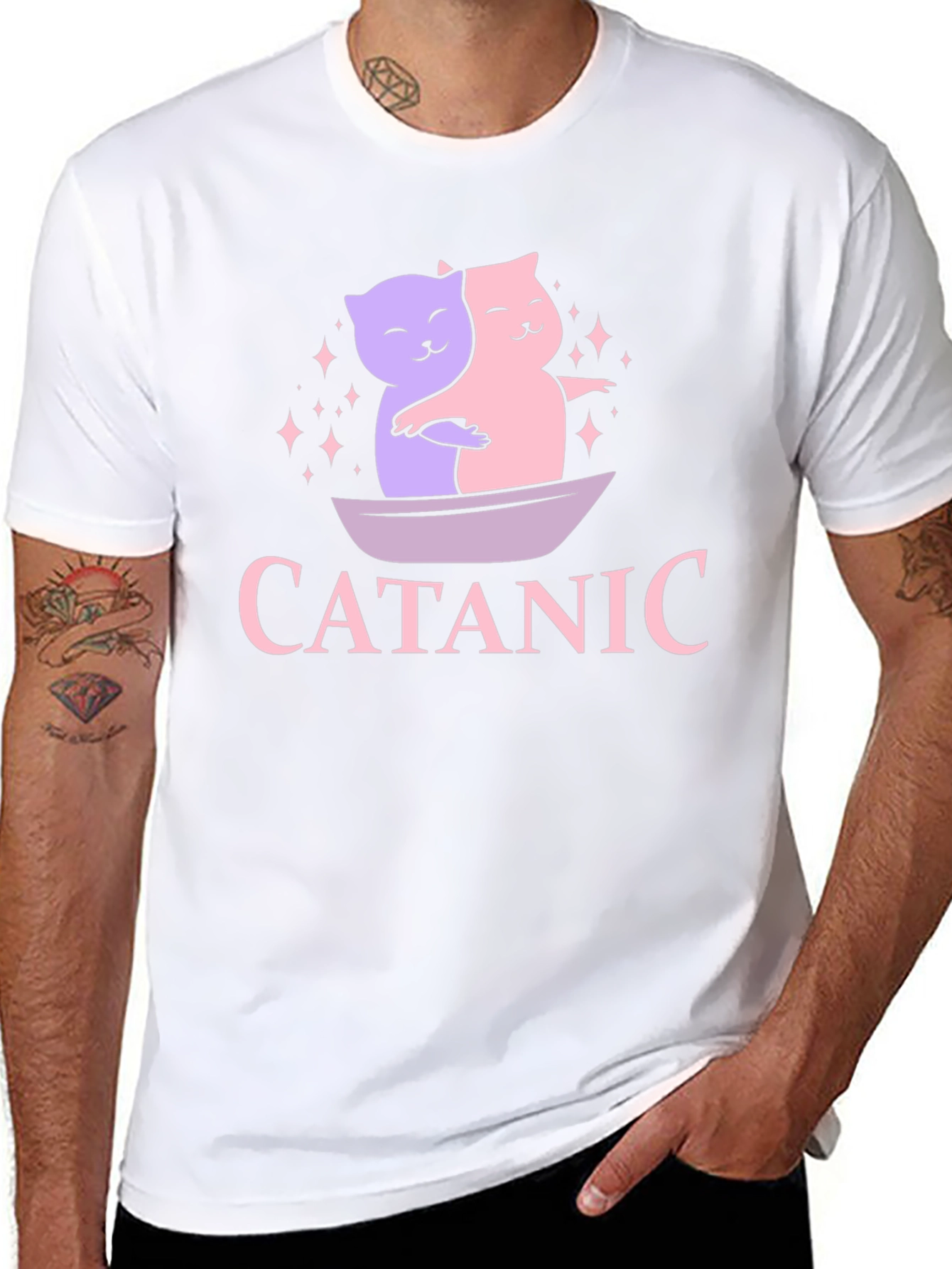 Black Cat Lovers T-Shirt: Titanic Theme view 8