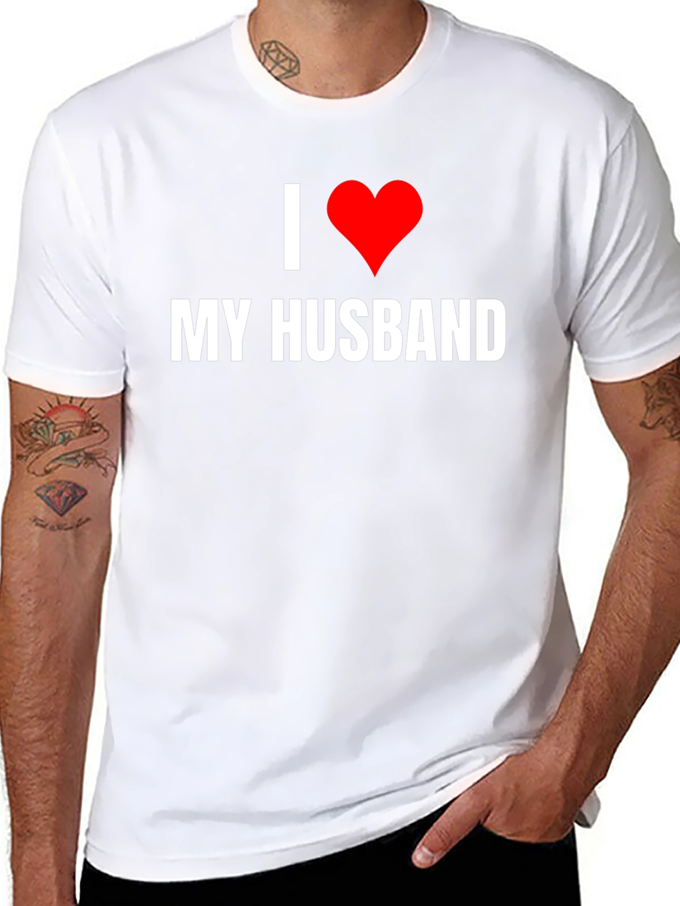 Black I Love My Husband Graphic Tee - Novelty T-Shirt view 8