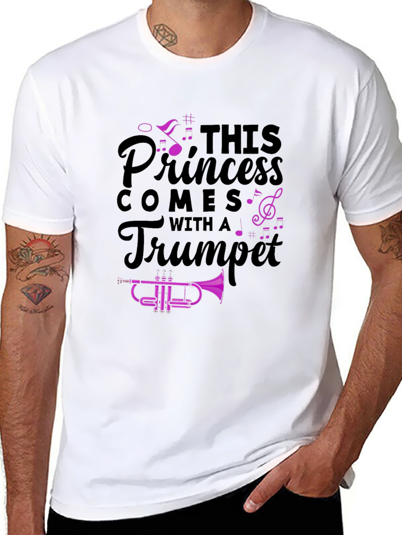Princess Trumpet Player Black T-Shirt - 8