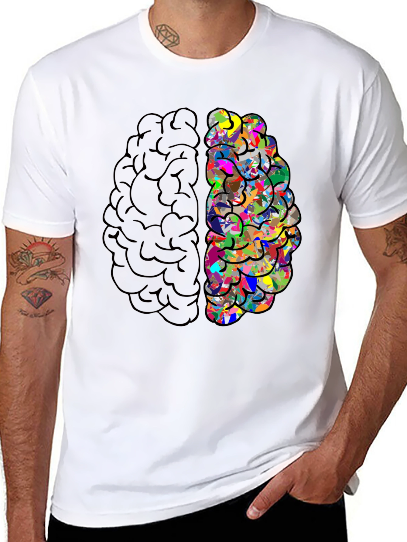 Brain T-Shirt - Left Brain Right Brain Design Tee - 8