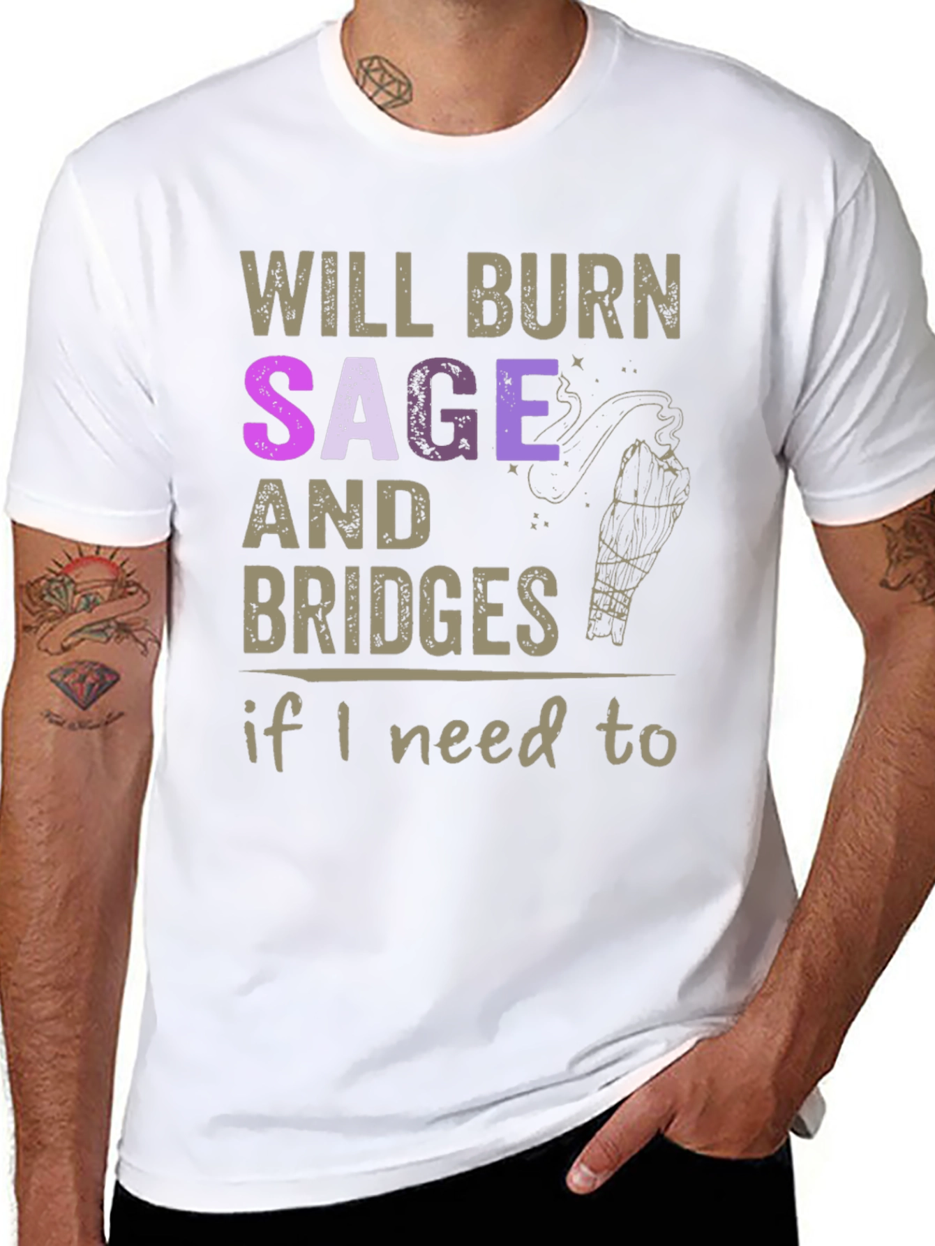 Black Will Burn Sage and Bridges T-Shirt view 8