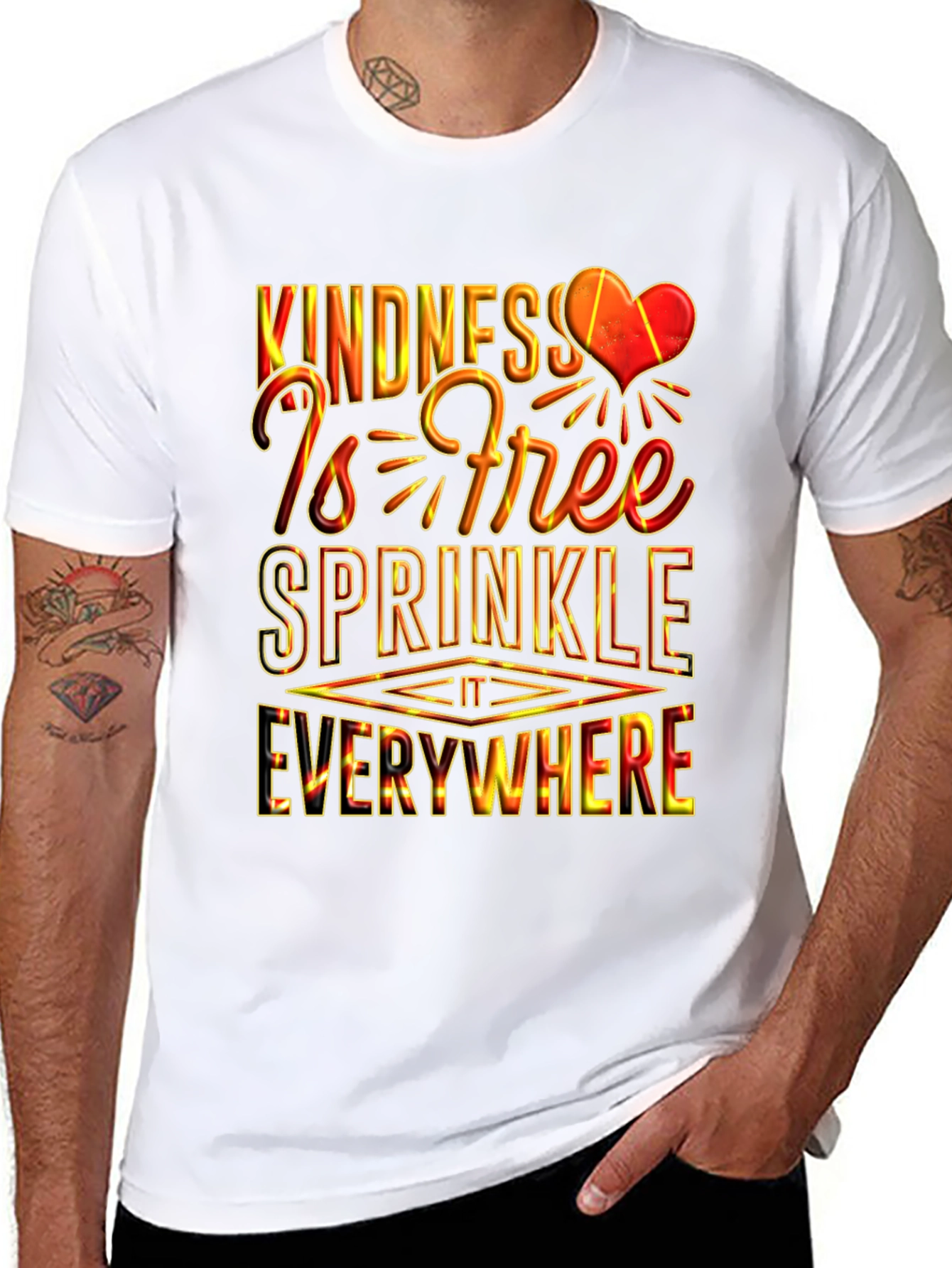 Black Kindness is Free Graphic T-Shirt view 8