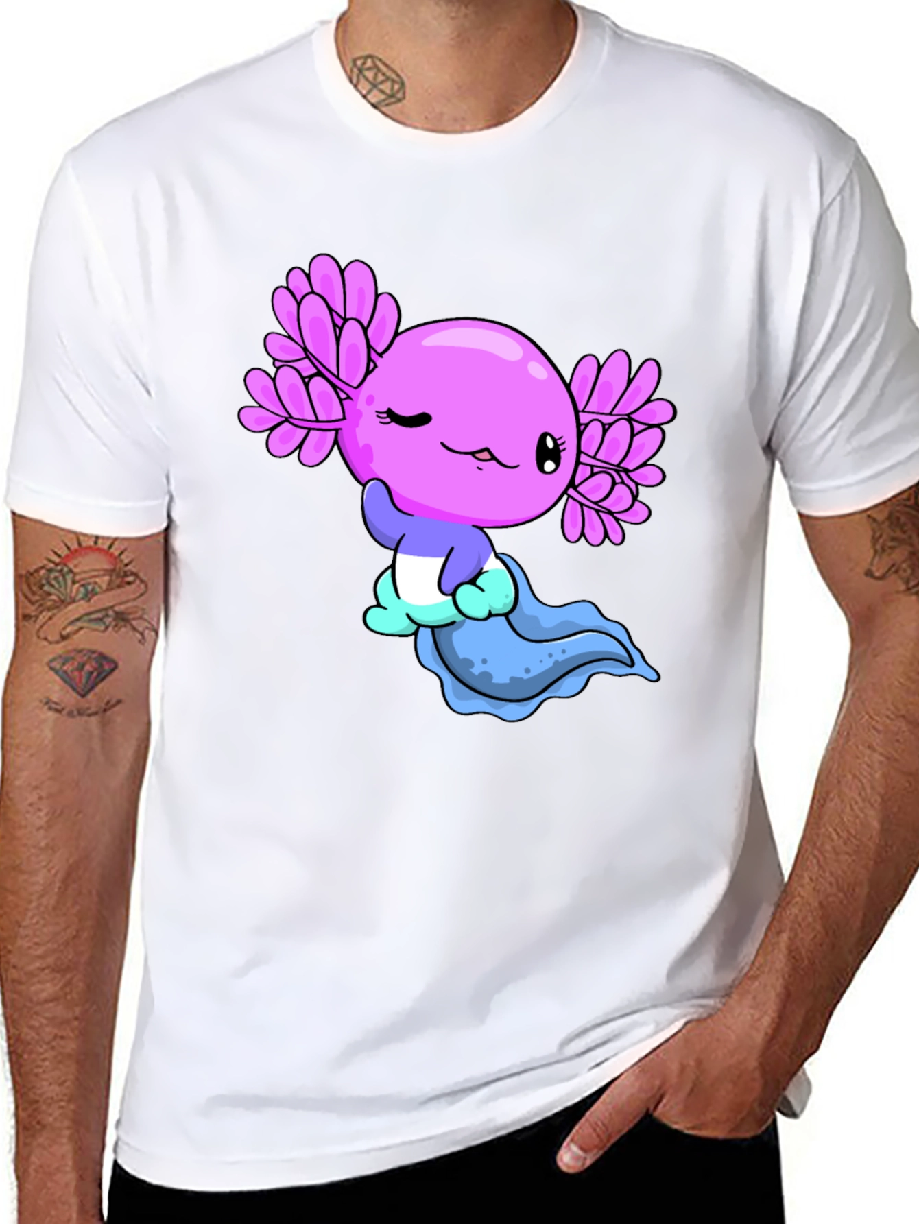 Black Axolotl Graphic Tee - Kawaii Design view 8