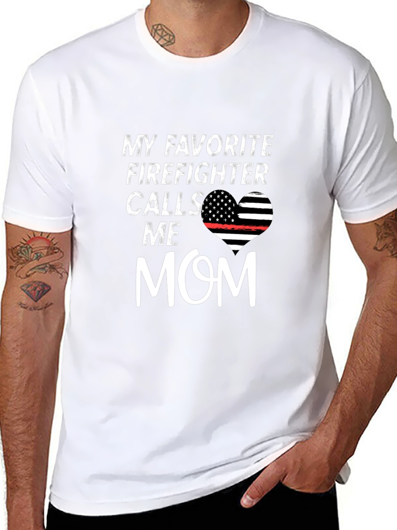 Black Firefighter Mom T-Shirt - Show Your Pride! view 8