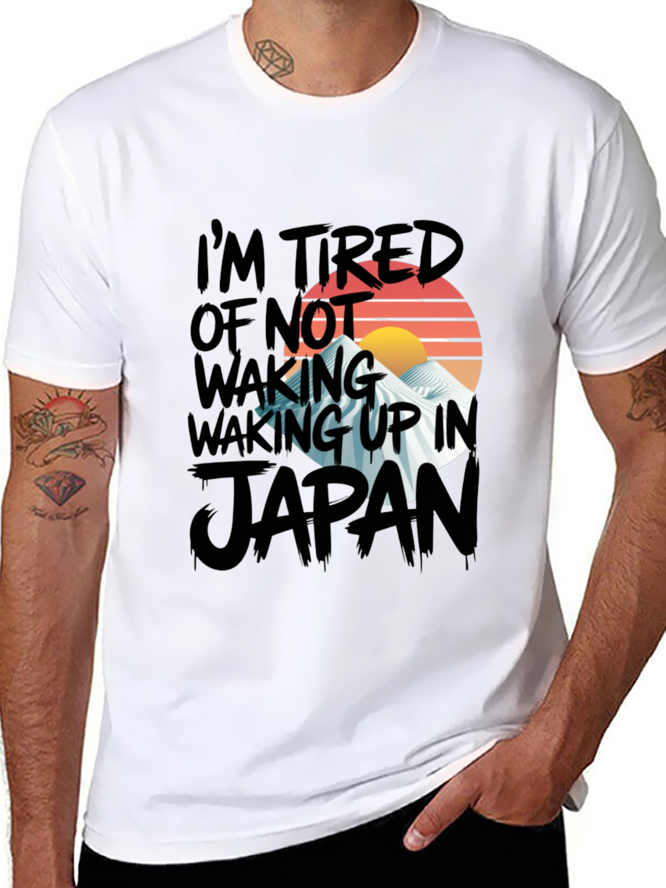 Black Japan Graphic Tee - I'm Tired of Not Waking Up view 8