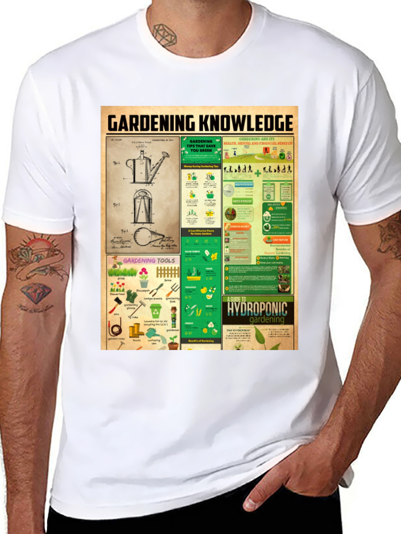 Black Gardening Knowledge T-Shirt view 8
