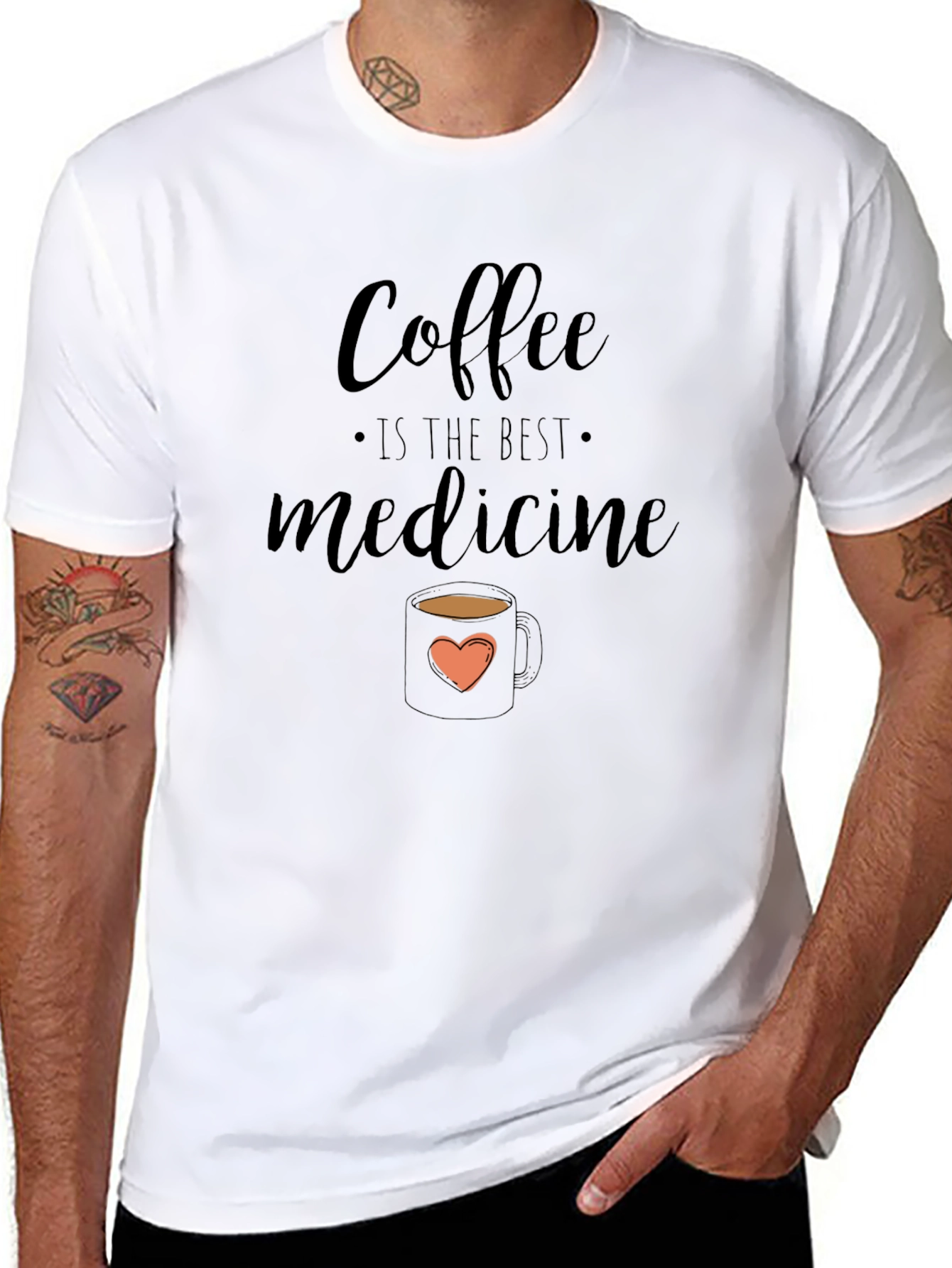 Black Coffee is the Best Medicine T-Shirt view 8