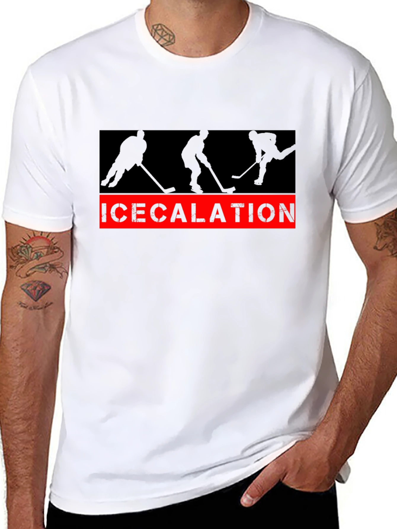 Black Icecalation Hockey T-Shirt view 8