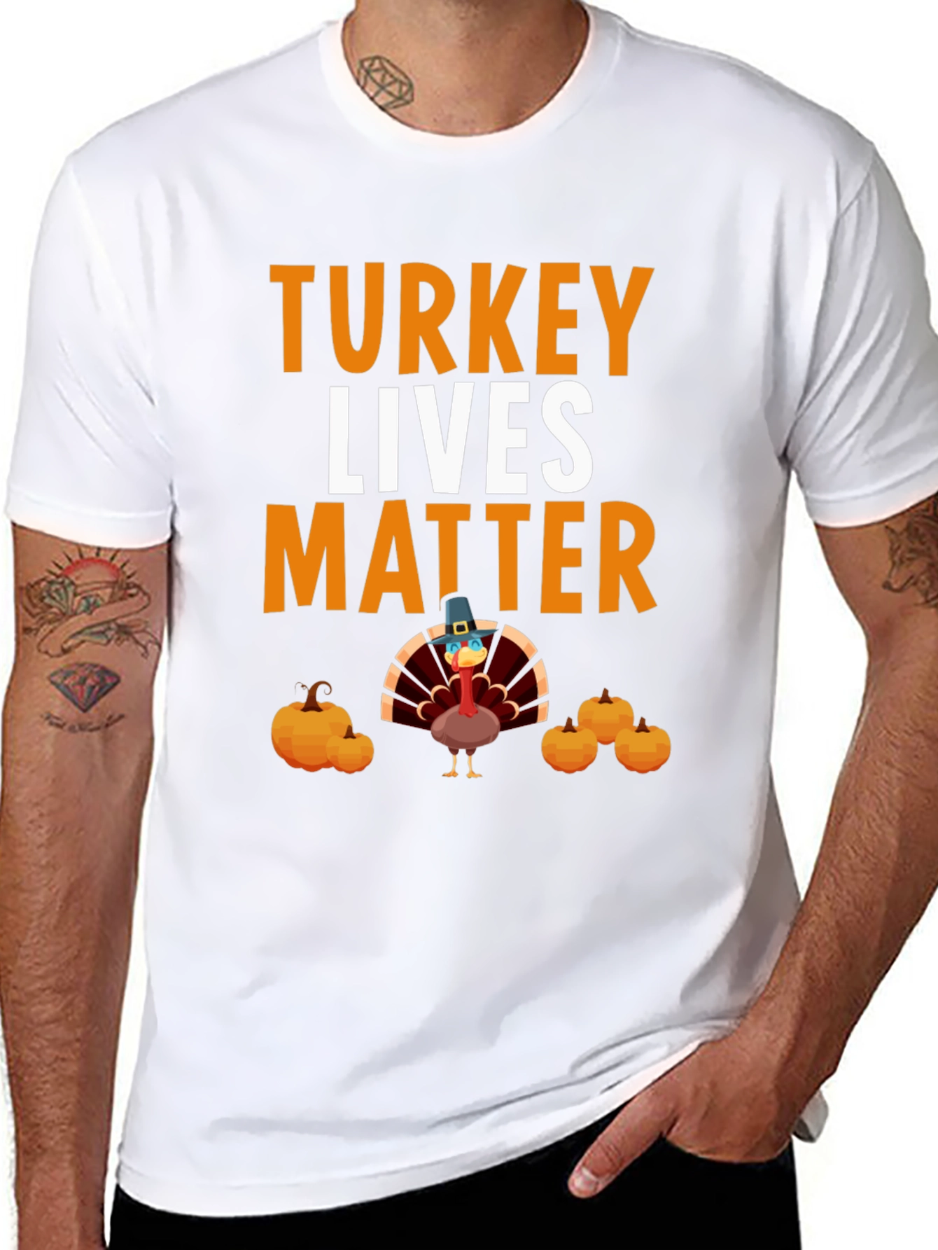 Black Turkey Lives Matter Thanksgiving T-Shirt view 8