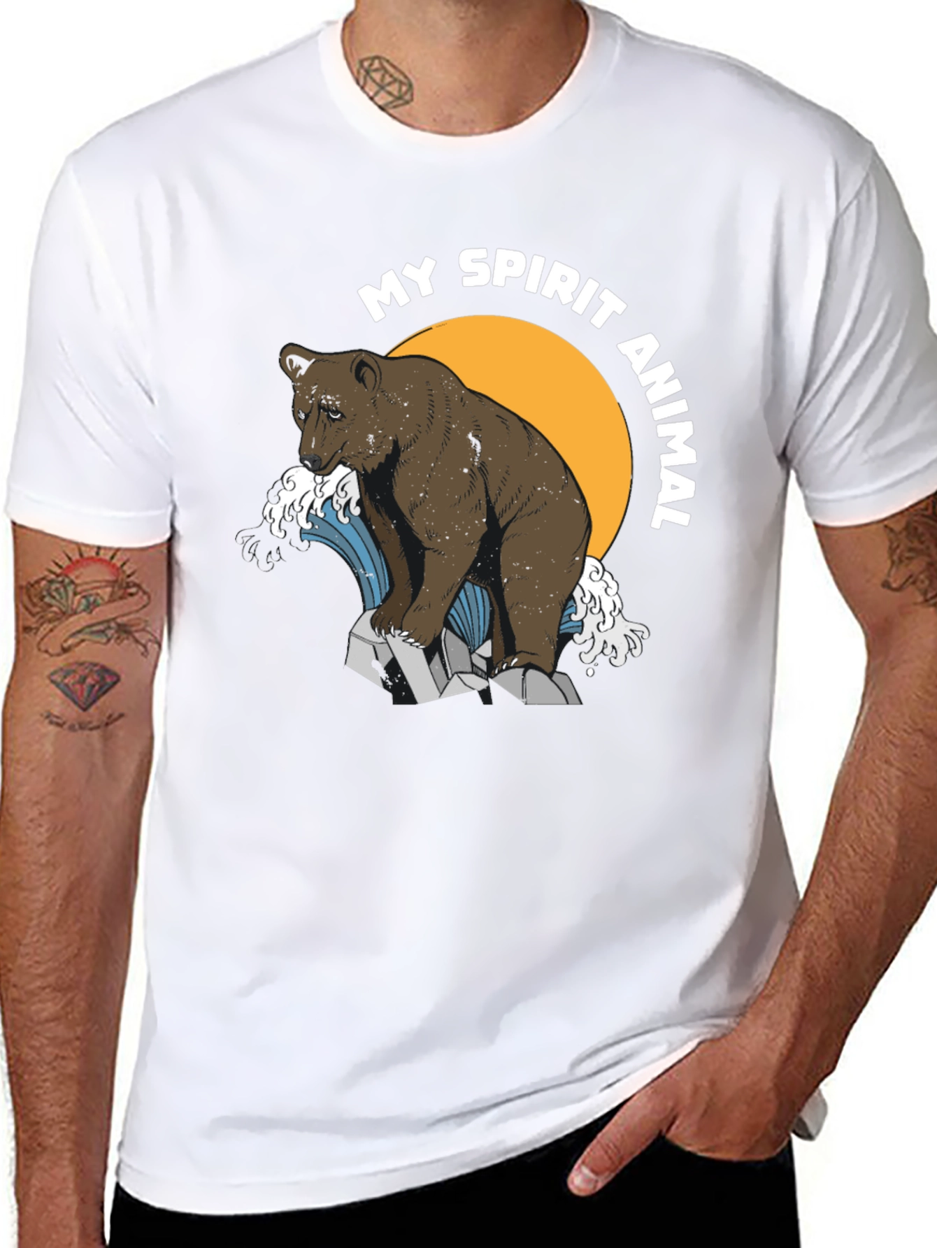Black Bear Spirit Animal Graphic T-Shirt view 8