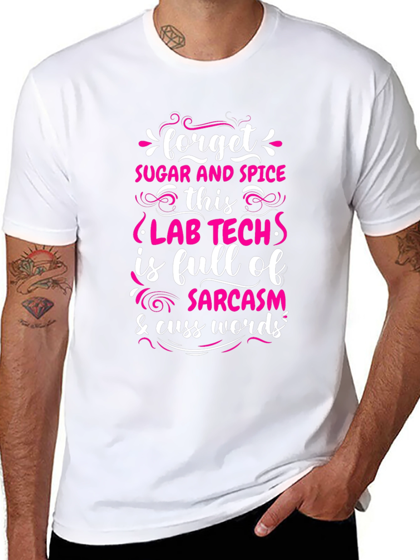 Black Lab Tech Sarcasm T-Shirt - Forget Sugar & Spice! view 8