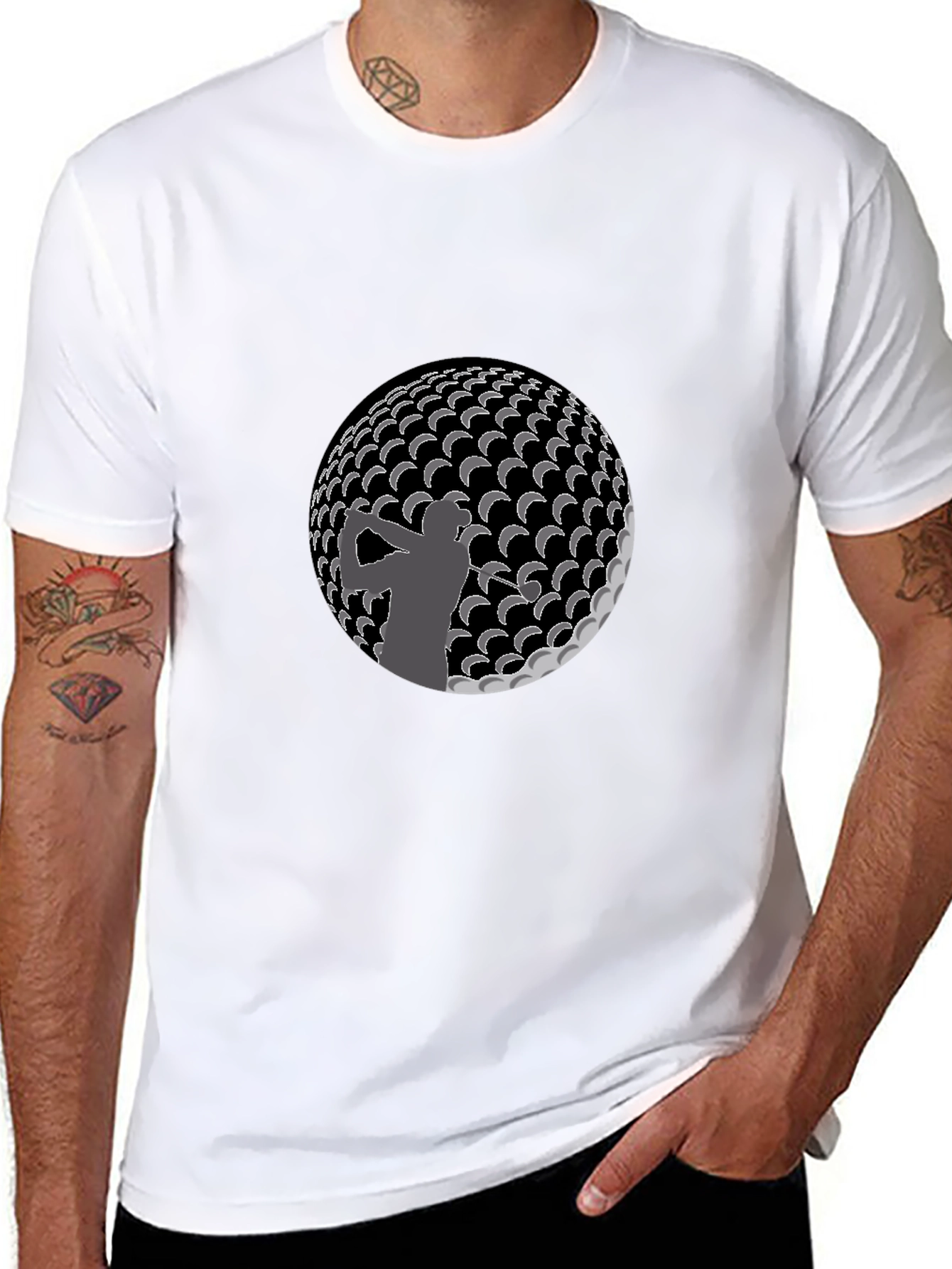 Black Golf Silhouette T-Shirt - Stylish & Unique Design view 8