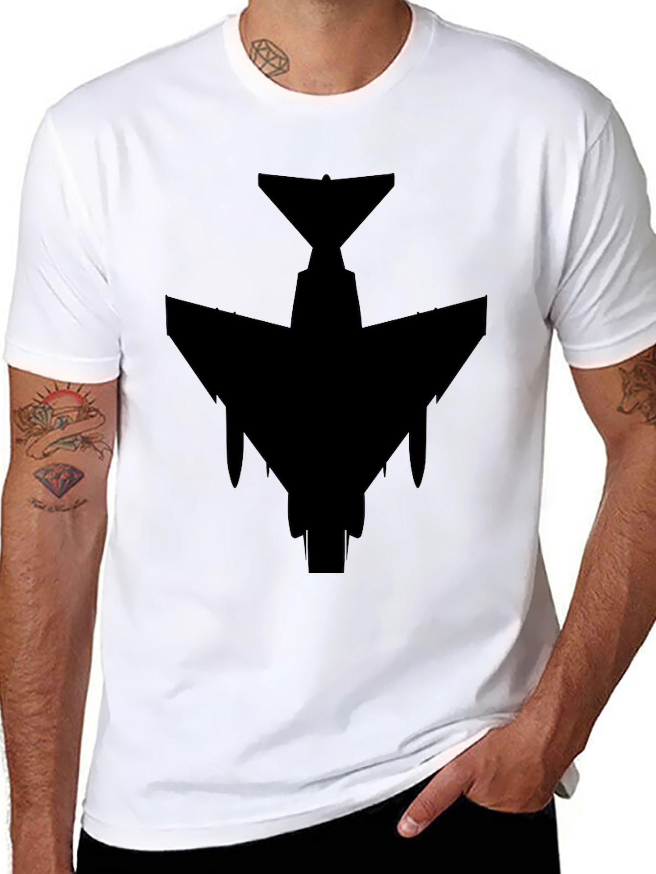 Black Stealth Jet Black T-Shirt - Military Aviation Style view 8