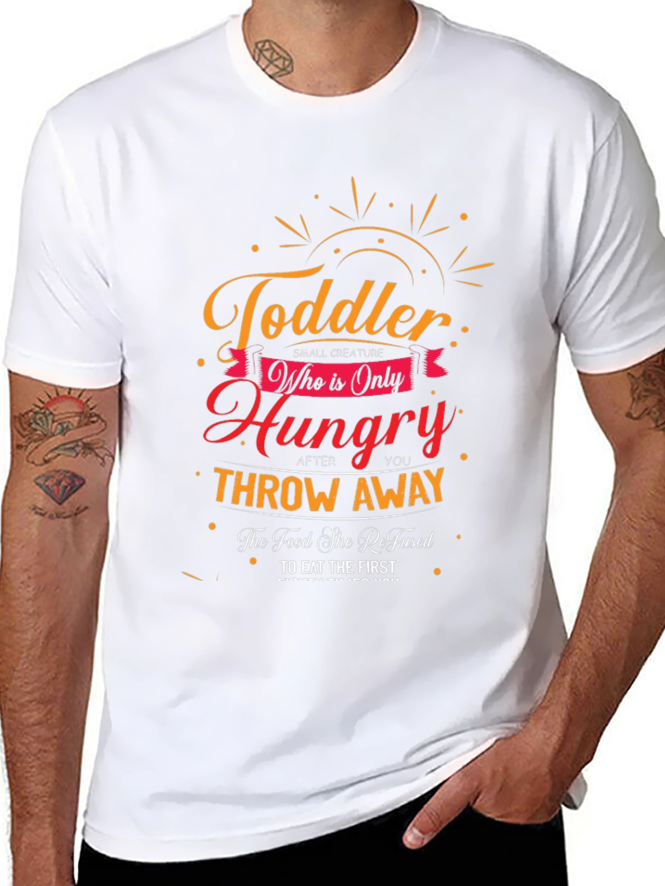 Black Toddler Hungry Funny T-Shirt view 8