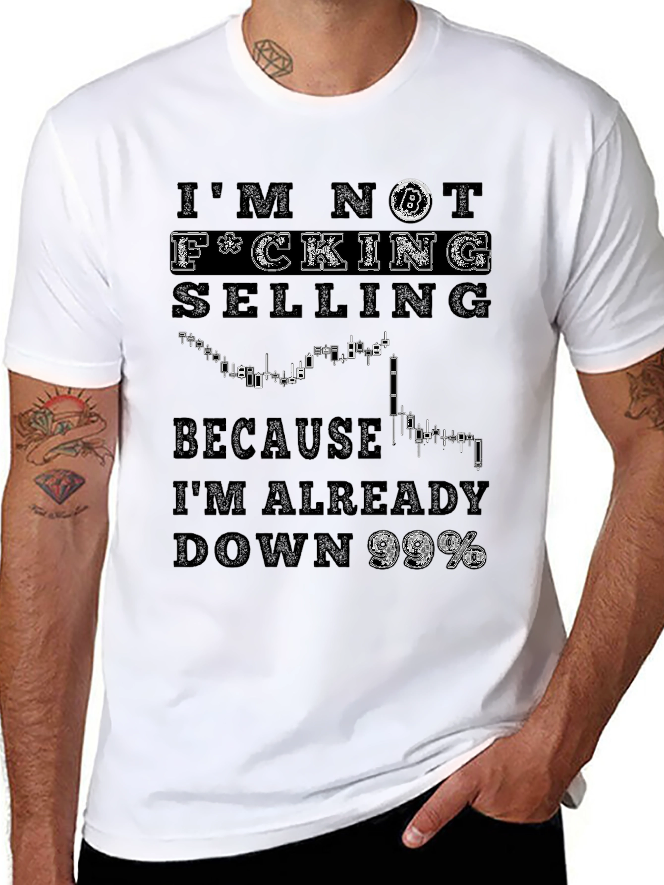 Black Bitcoin HODL T-Shirt - I'm Not Selling Meme Shirt view 8