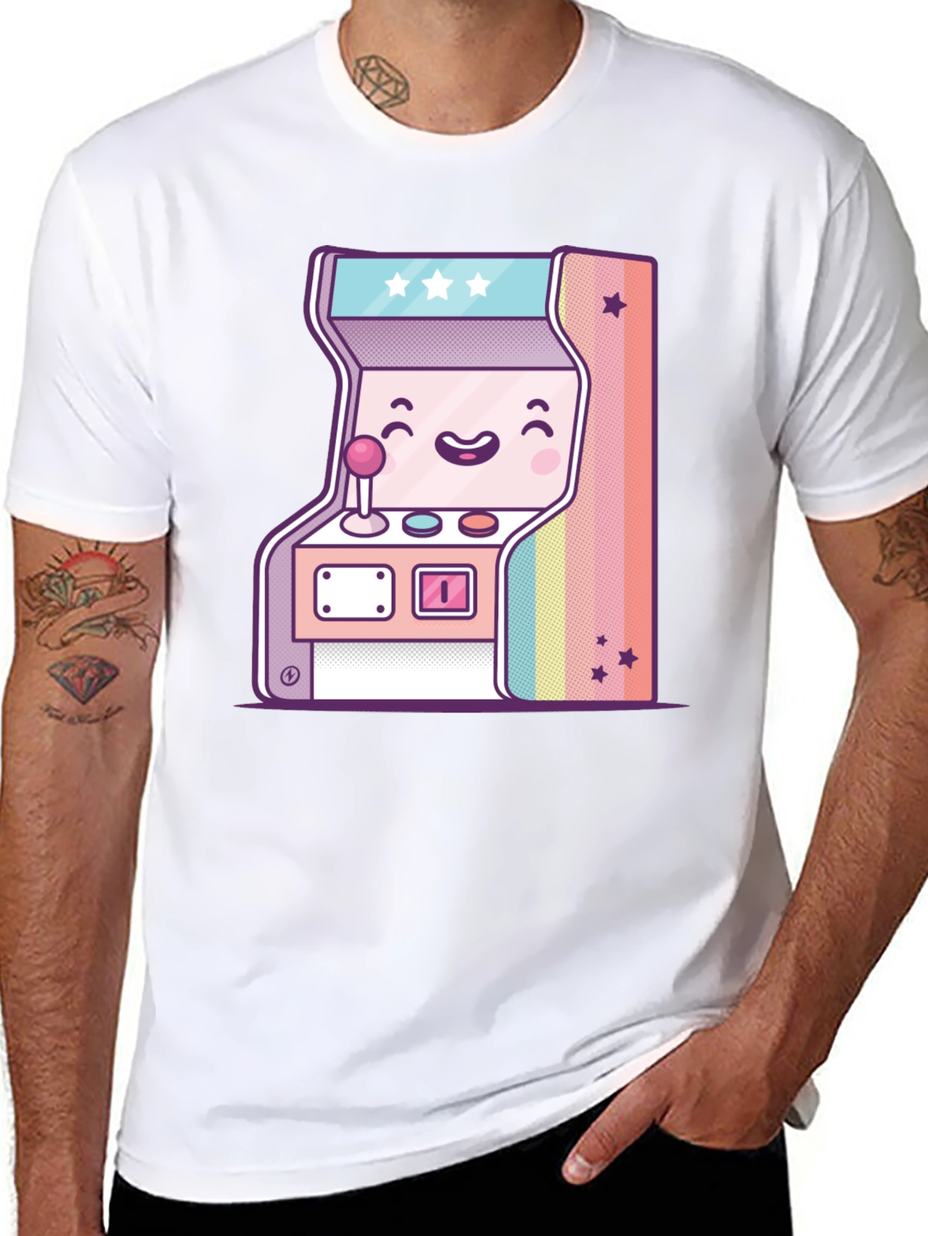 Black Retro Arcade Game T-Shirt - Kawaii Gamer Tee view 8