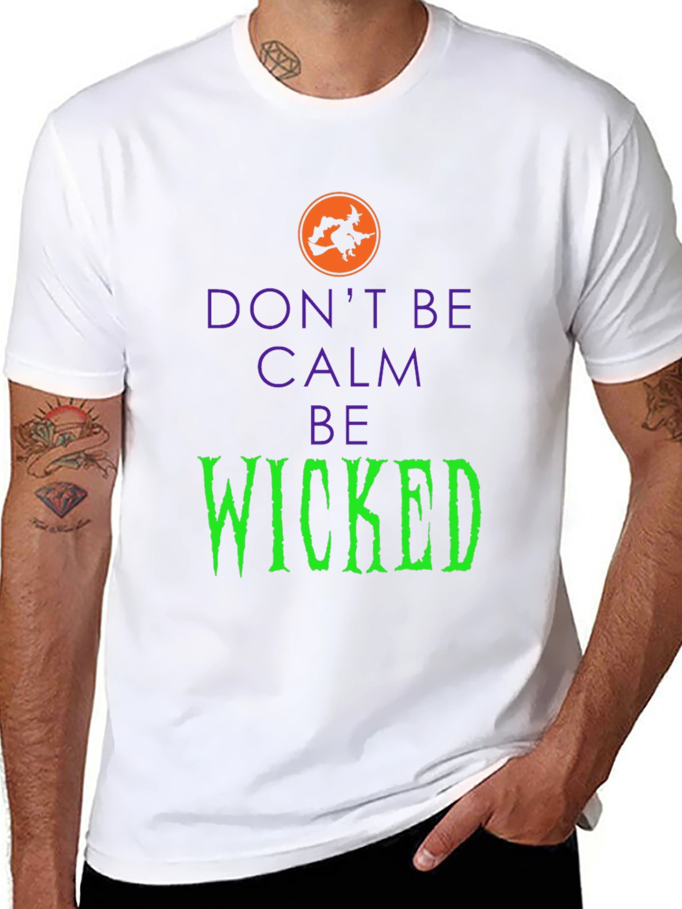 Black Don't Be Calm Be Wicked Halloween T-Shirt view 8
