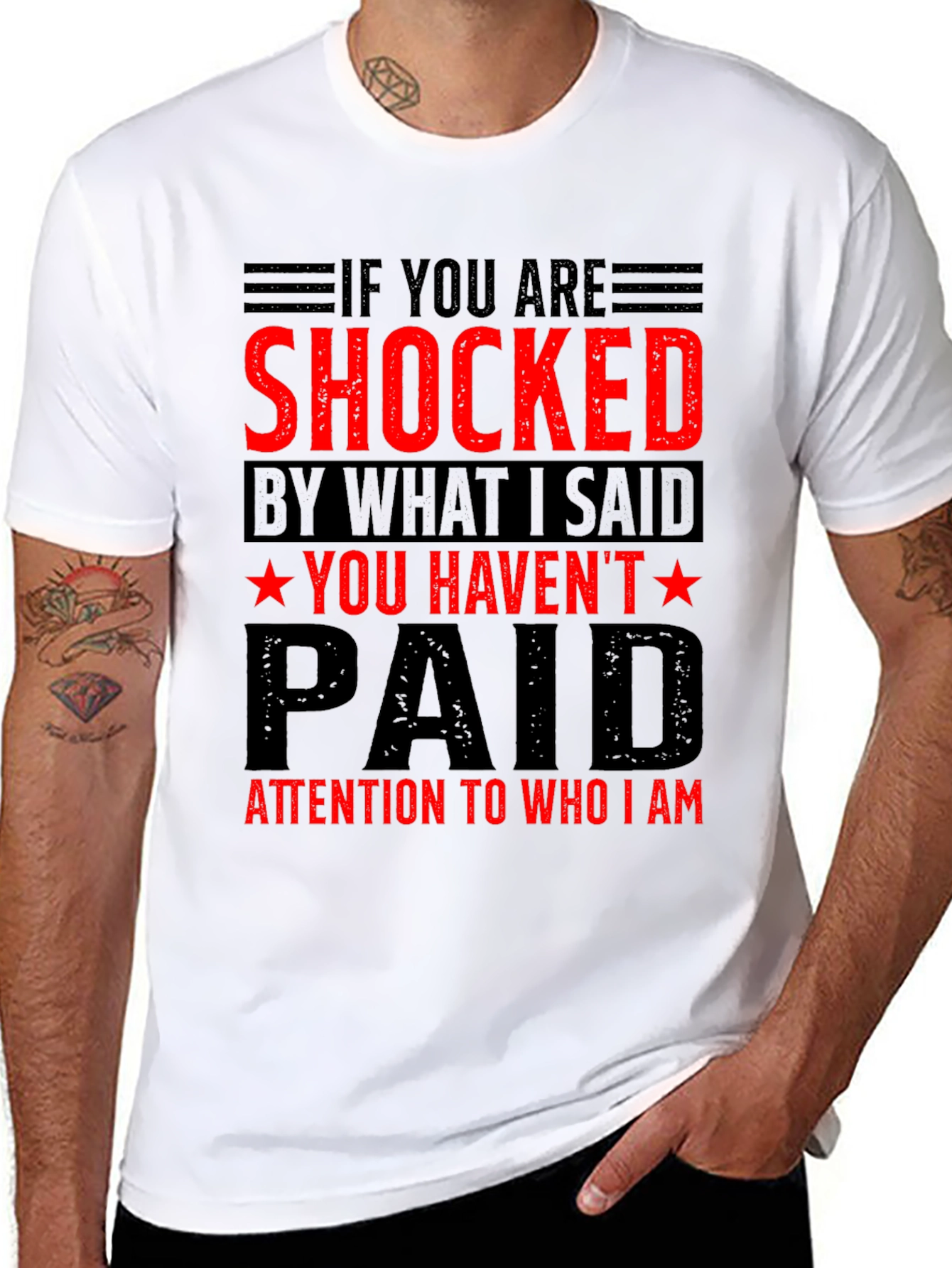 Black Shocked T-Shirt - Bold Statement Tee view 8