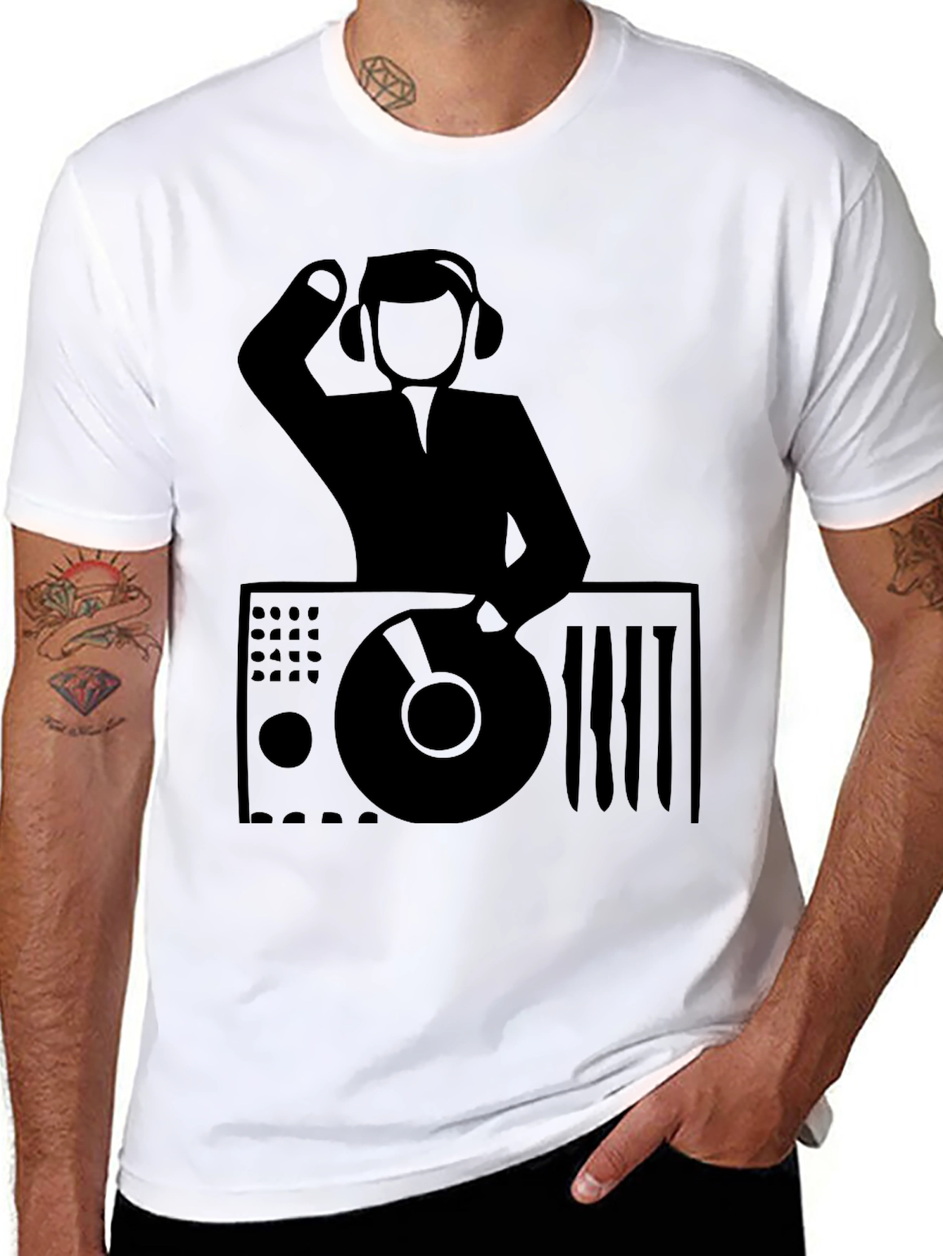 Black DJ Graphic Tee - Black Music Lover T-Shirt view 8