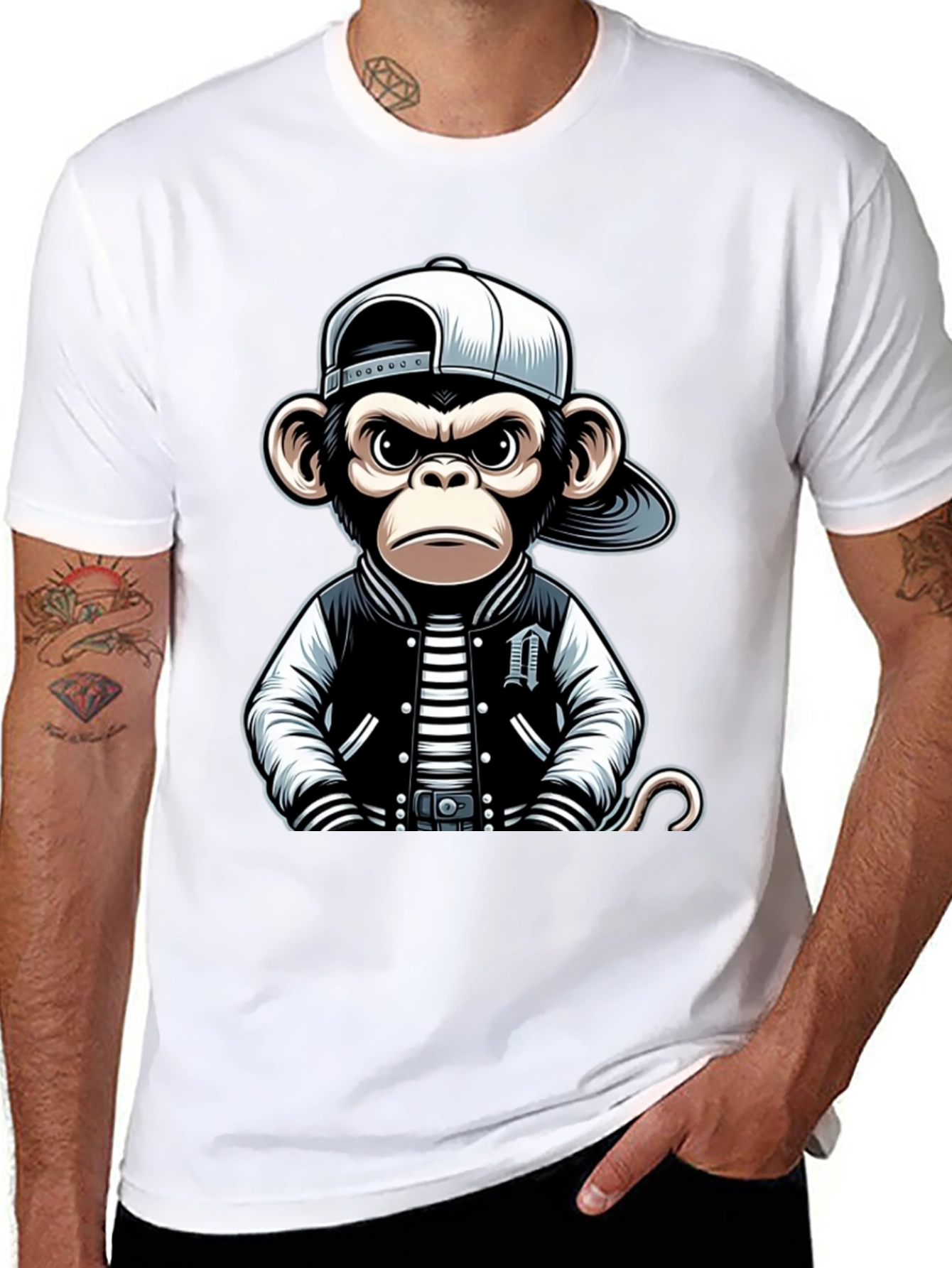 Black Cool Monkey T-Shirt view 8