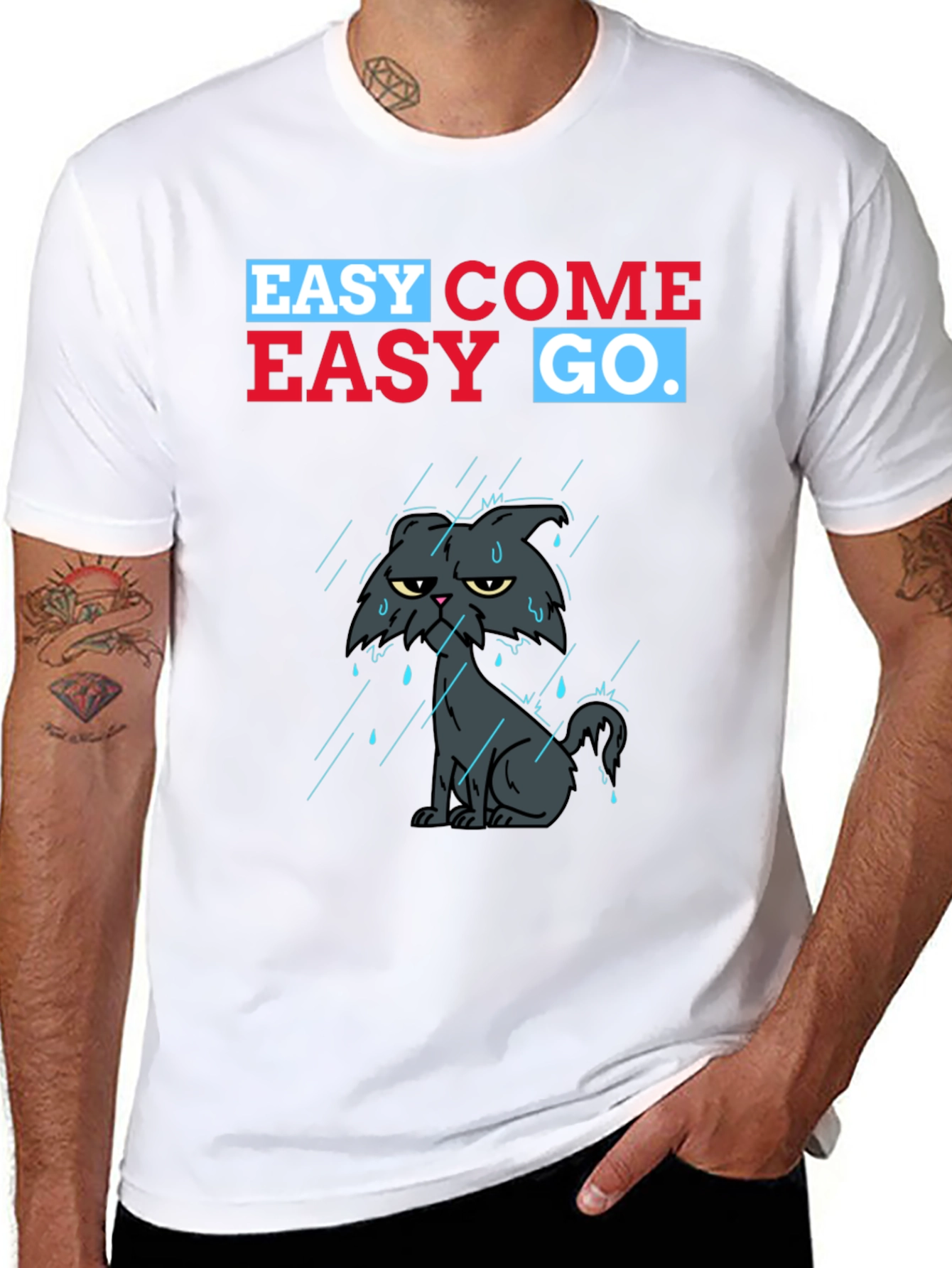 Black Easy Come Easy Go Grumpy Cat T-Shirt view 8